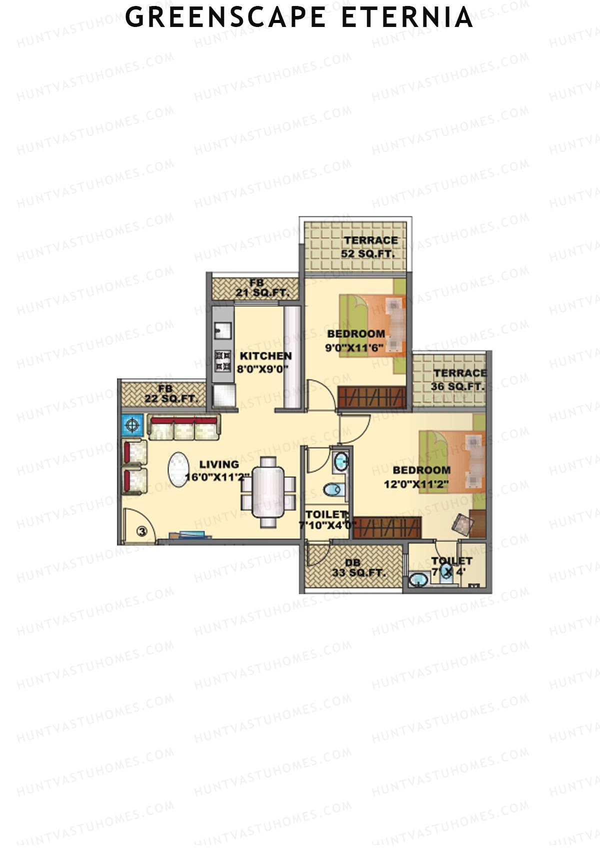 Greenscape Eternia Wing D Unit 3 Floor Plan