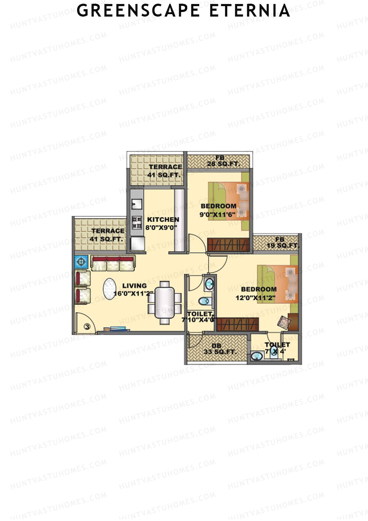 Greenscape Eternia Wing E Unit 3 Floor Plan