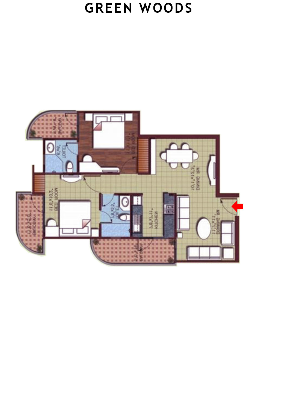 Greenwoods Block C Unit 1 (Type  A) Floor Plan