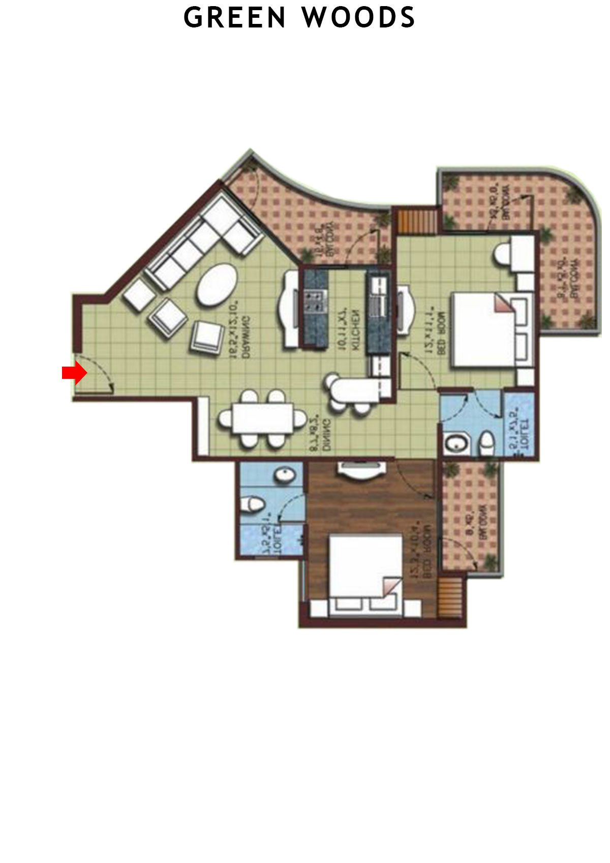 Greenwoods Block D Unit 4 (Type  C) Floor Plan