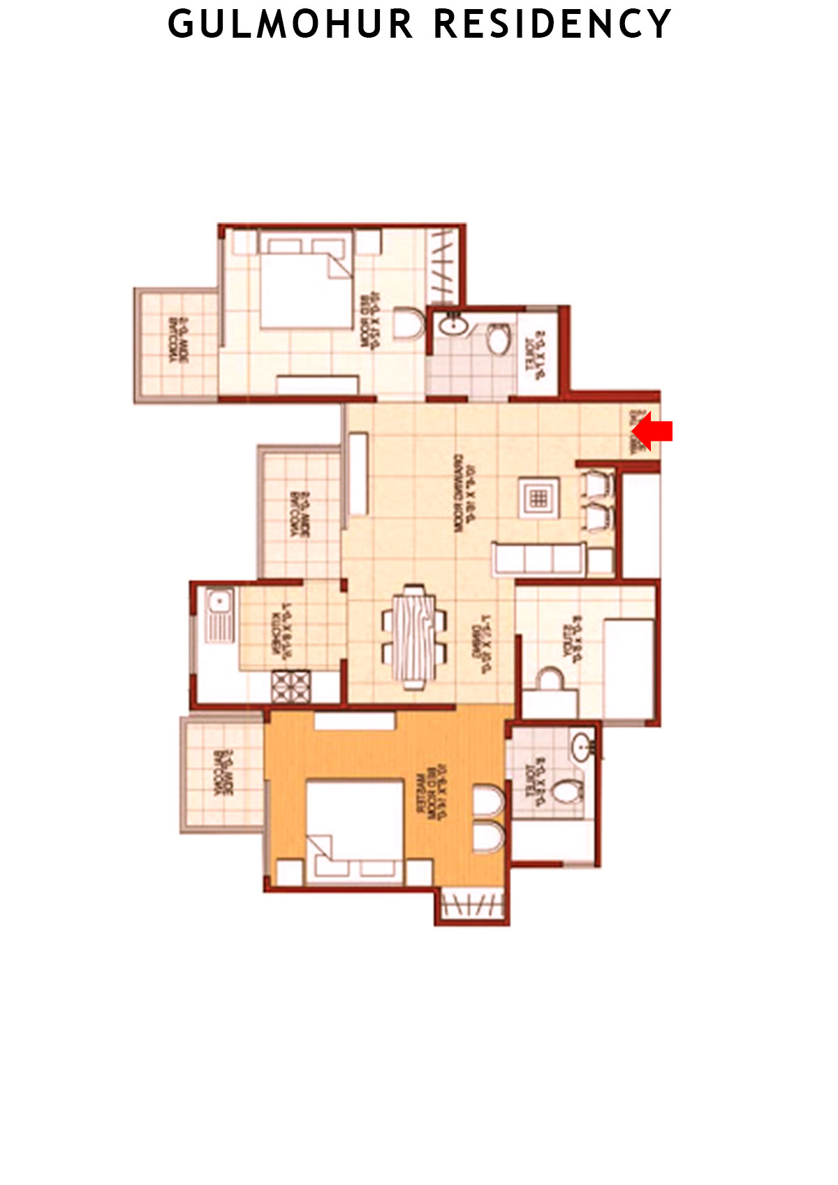 Gulmohur Residency Olive  Unit 5 Floor Plan