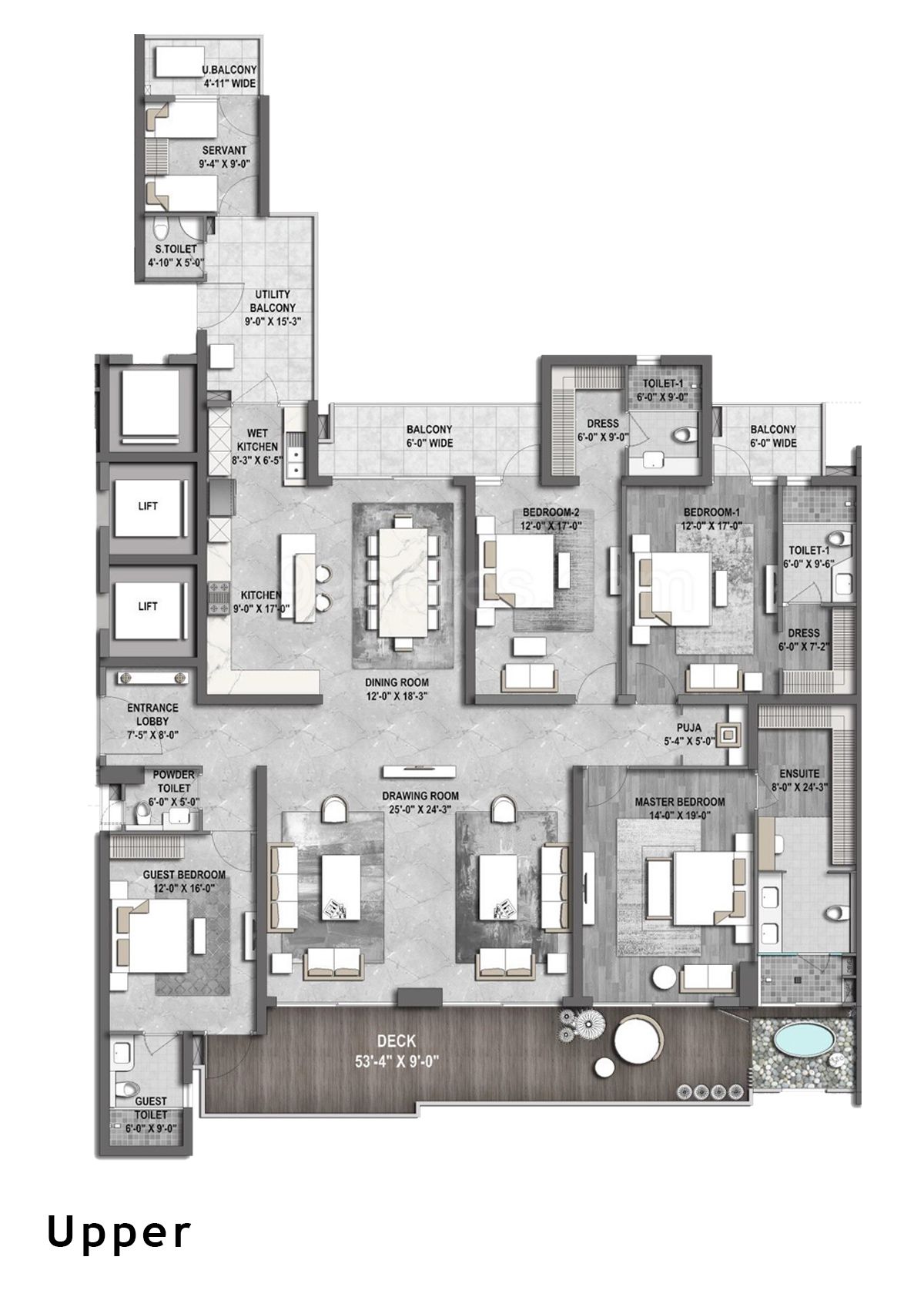 Gulshan Dynasty Tower B Upper, Type 2 Floor Plan