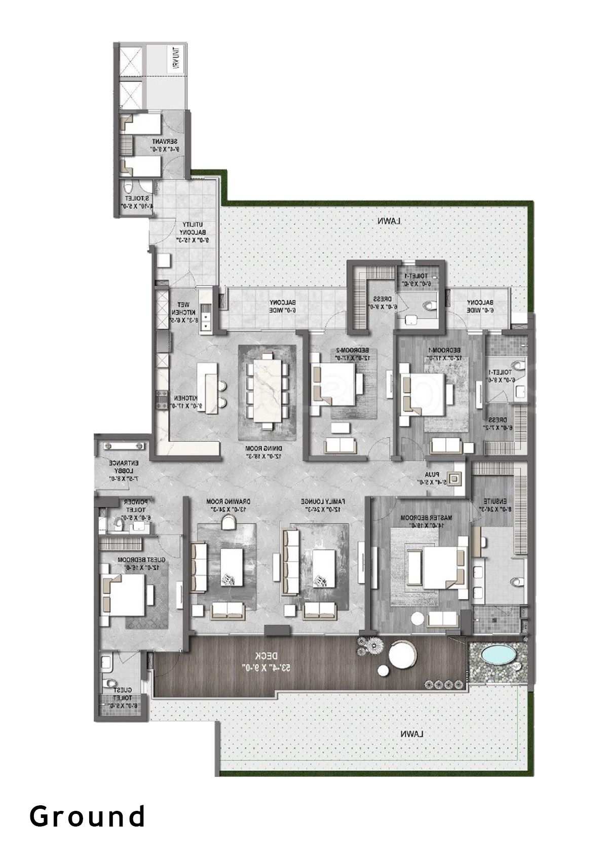 Gulshan Dynasty Tower C Ground, Type 2 Floor Plan