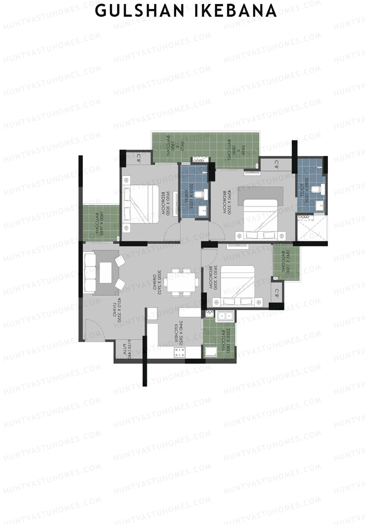 Gulshan Ikebana Tower C Unit 1 (Type B) Floor Plan
