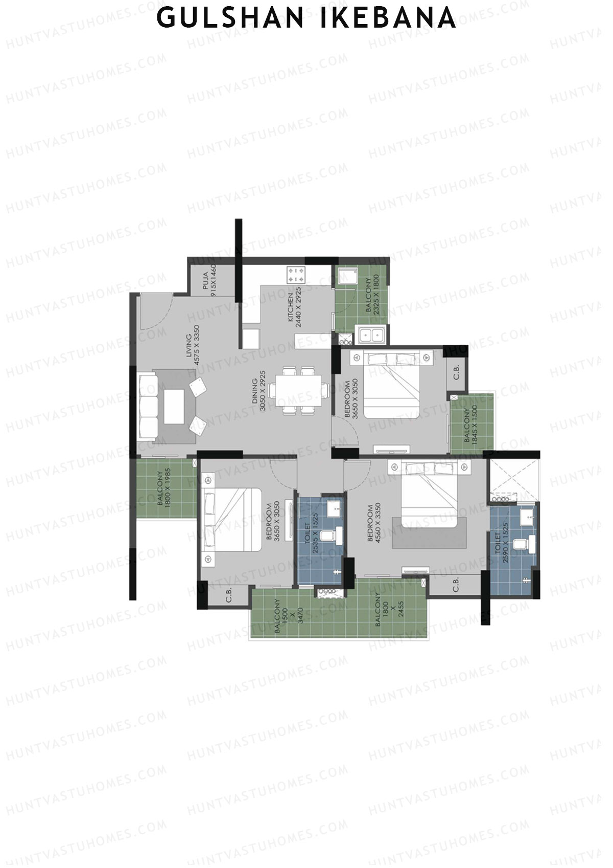 Gulshan Ikebana Tower C Unit 2 (Type B) Floor Plan