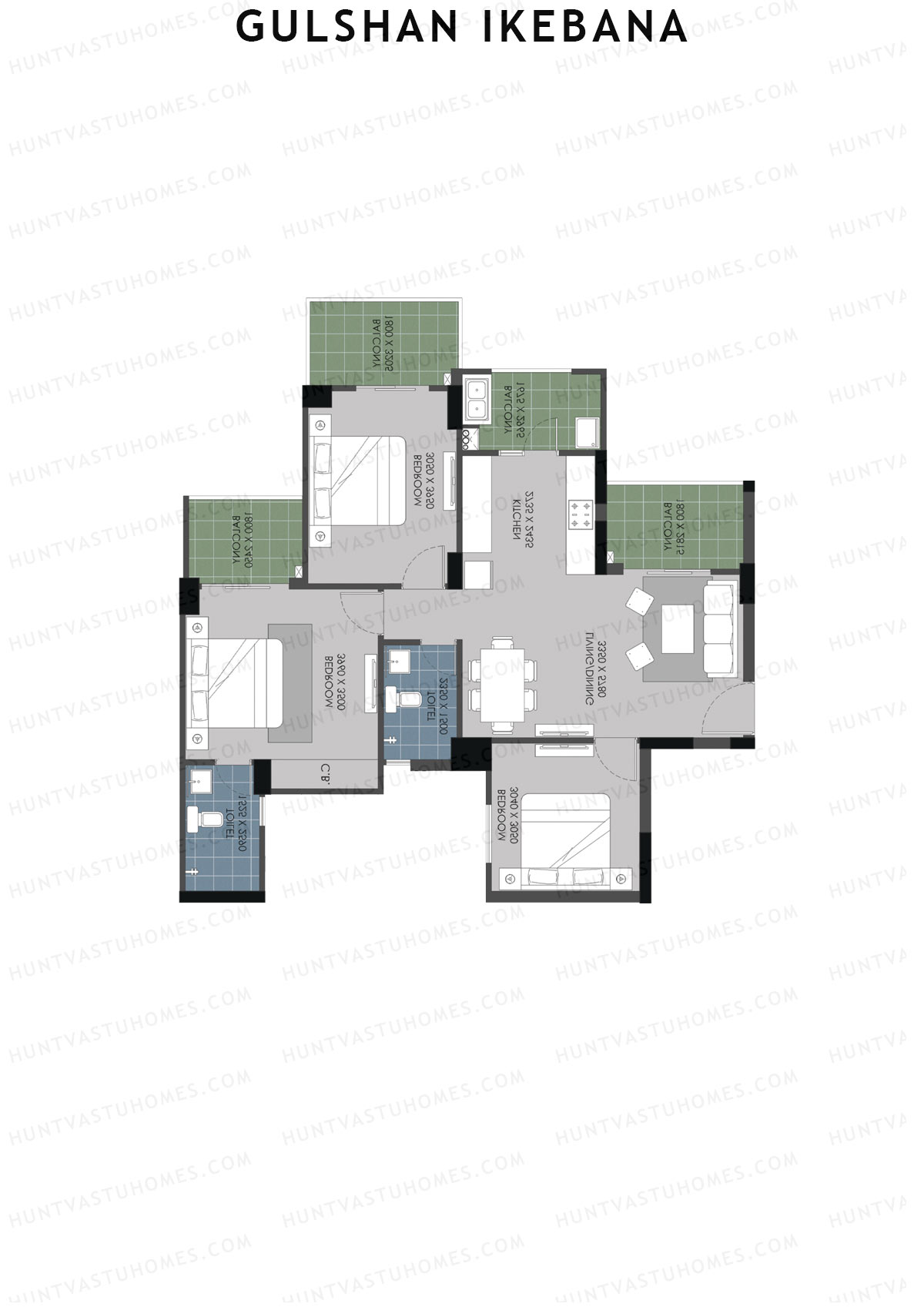 Gulshan Ikebana Tower C Unit 4 (Type A) Floor Plan