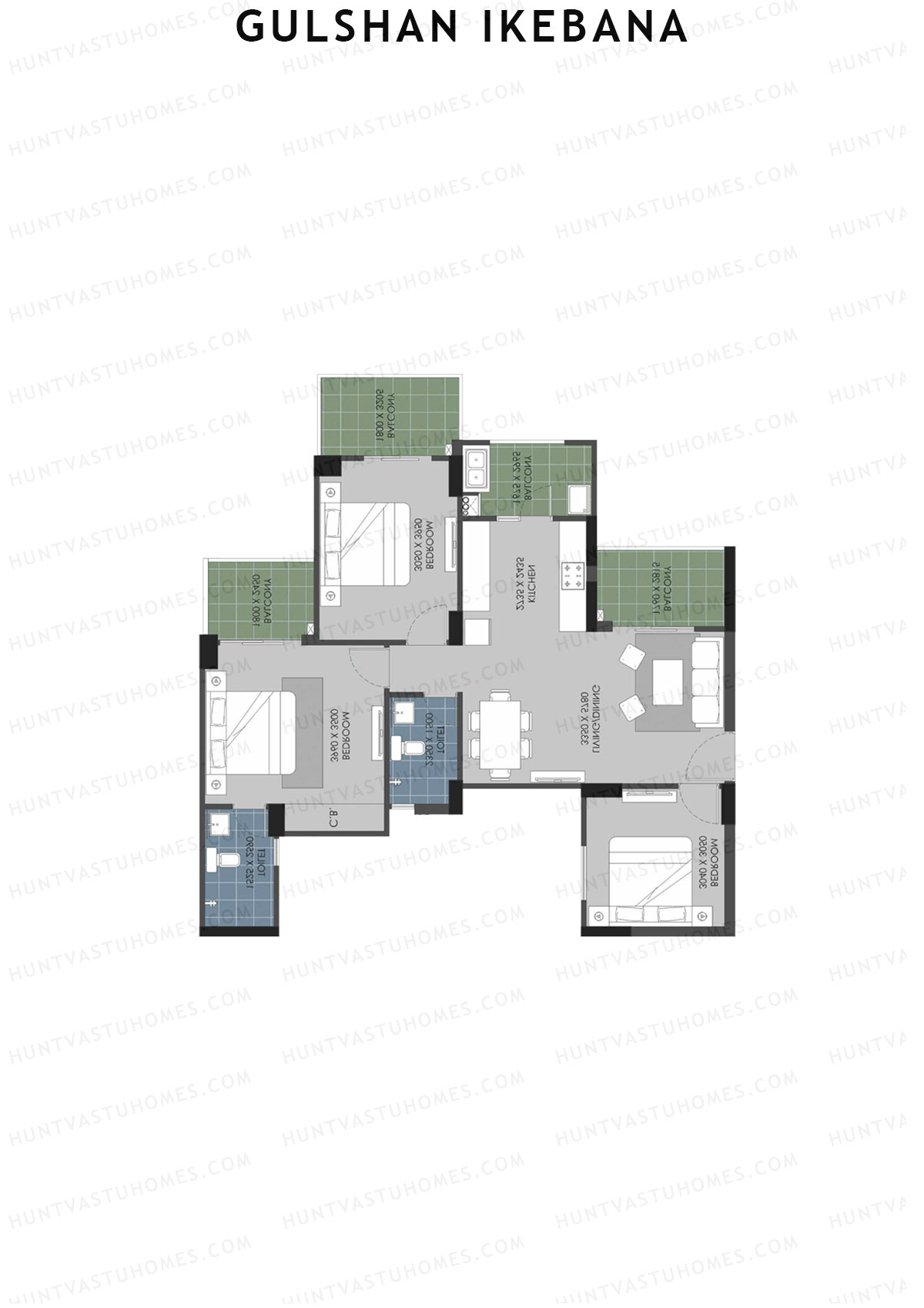 Gulshan Ikebana Tower D Unit 4 (Type A1) Floor Plan