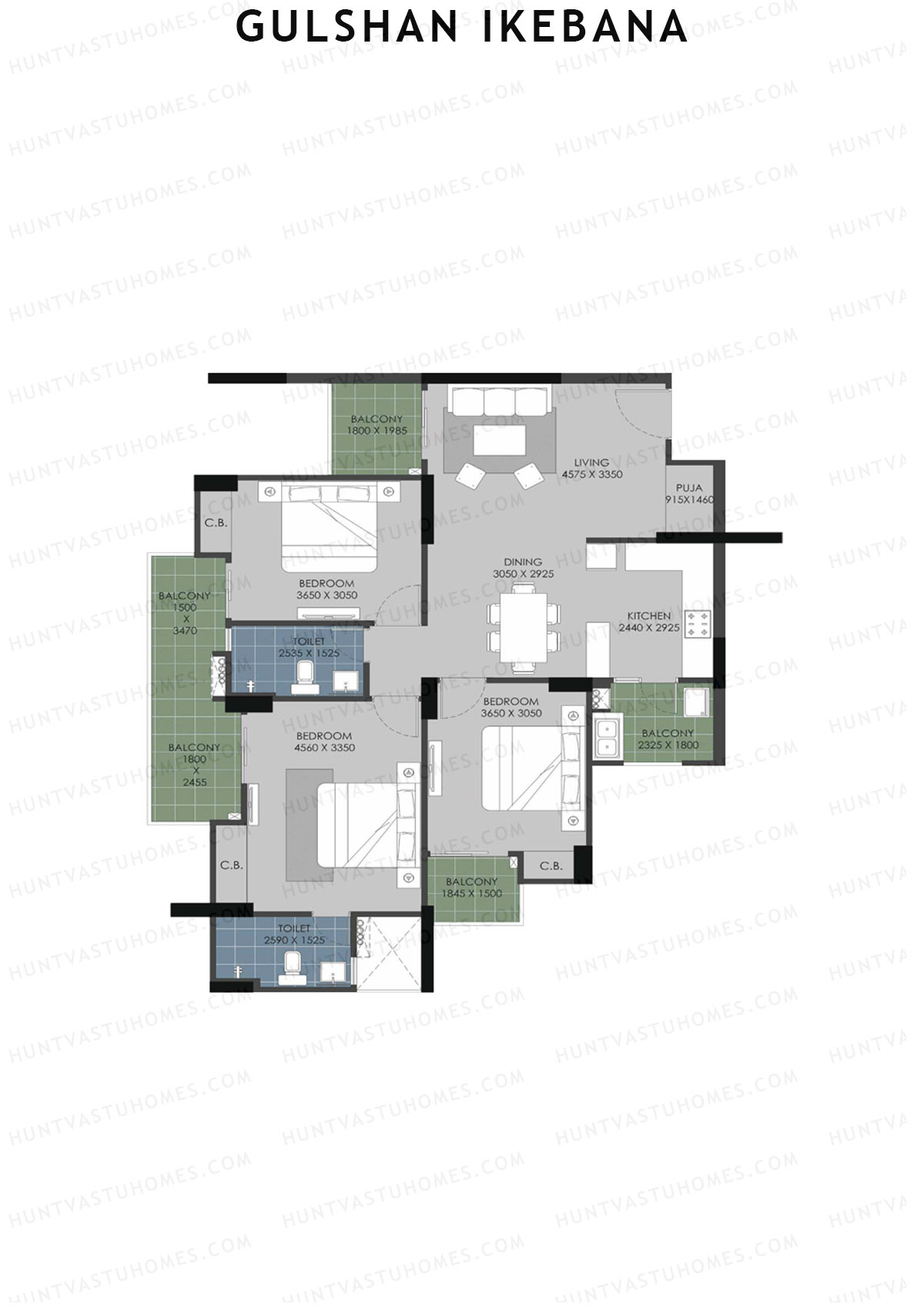 Gulshan Ikebana Tower H Unit 2 (Type B) Floor Plan