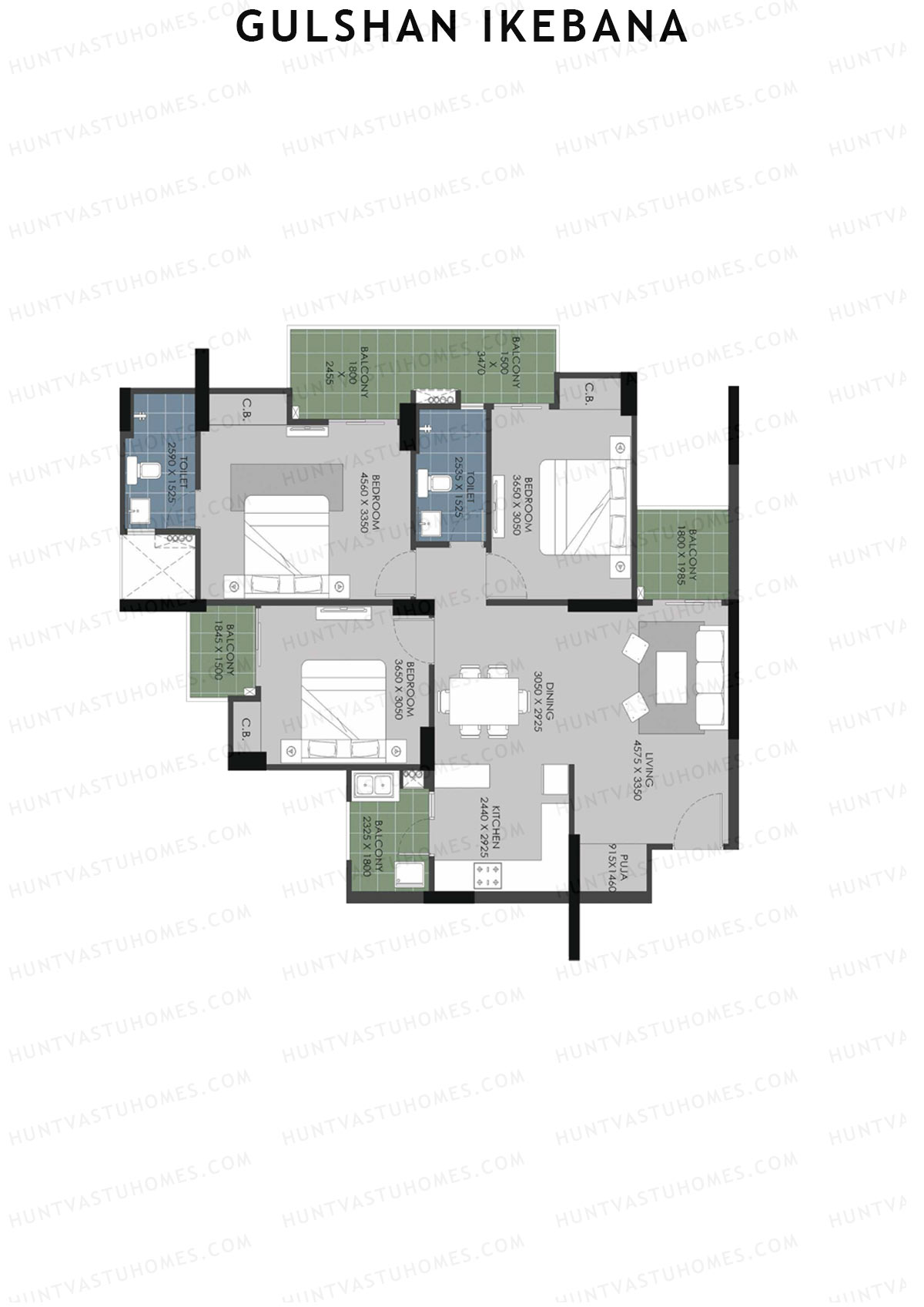 Gulshan Ikebana Tower H Unit 4 (Type B) Floor Plan