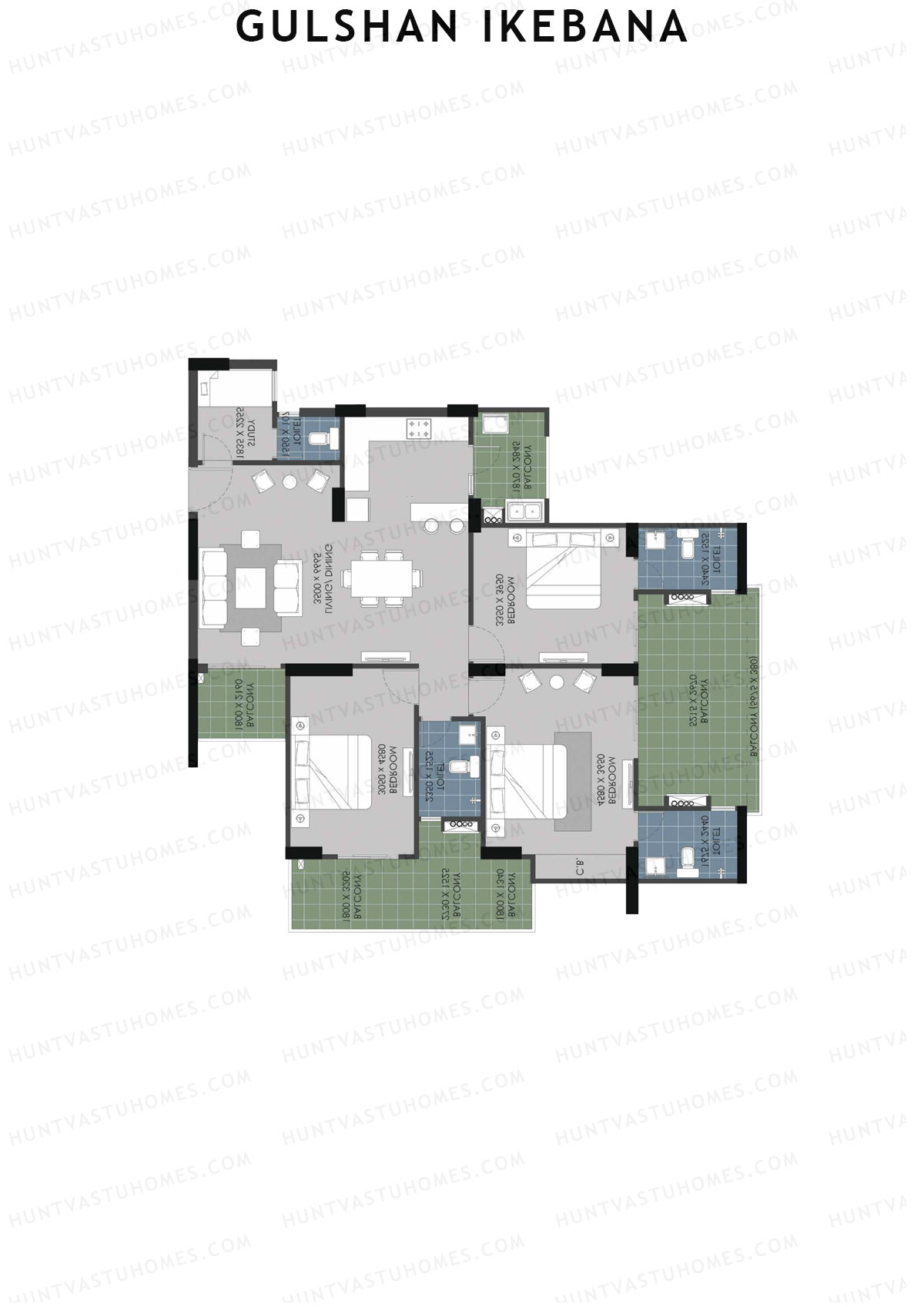 Gulshan Ikebana Tower L Unit 2 (Type D) Floor Plan