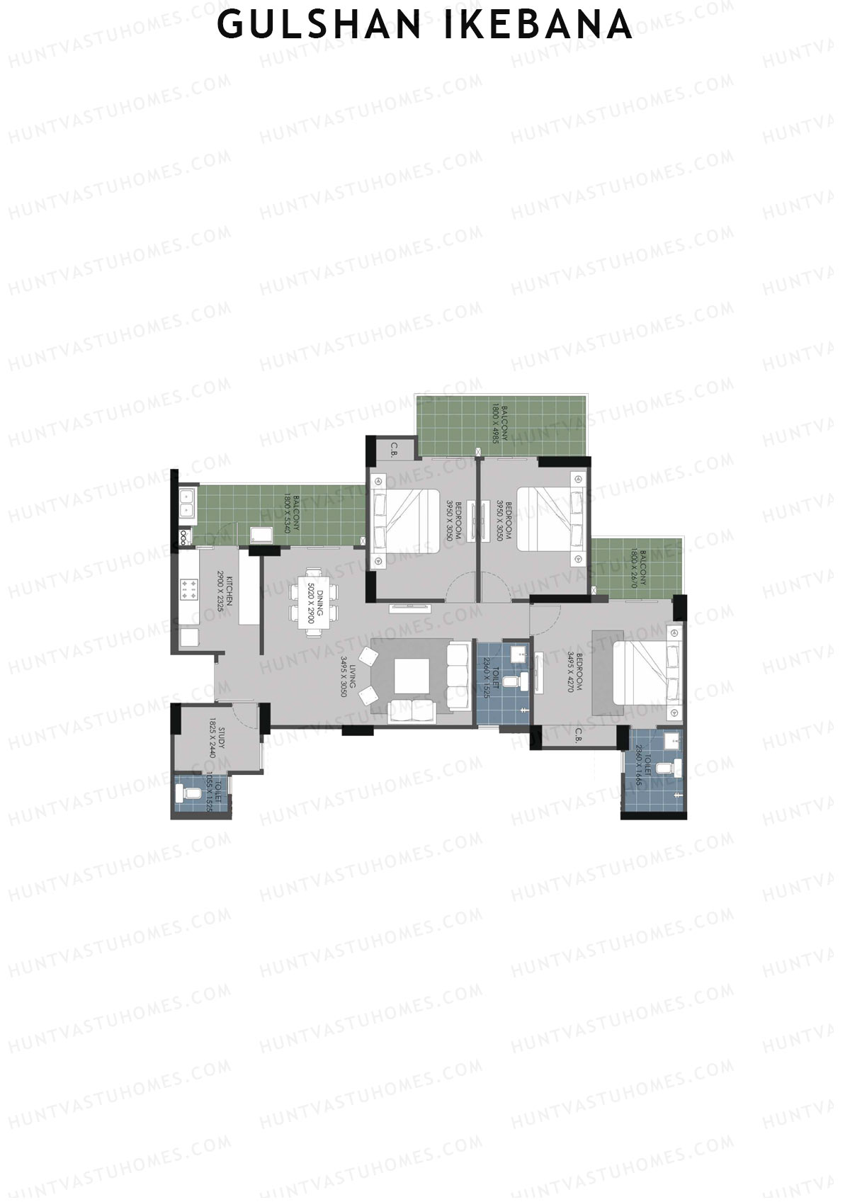 Gulshan Ikebana Tower M Unit 1 (Type C1) Floor Plan