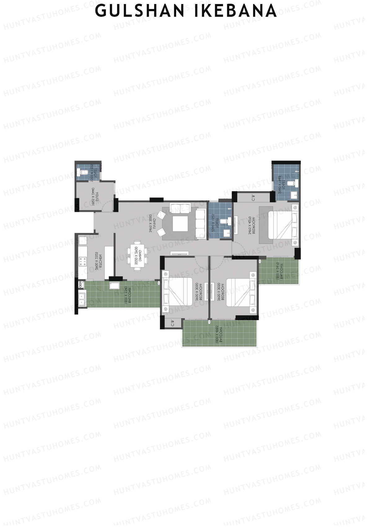 Gulshan Ikebana Tower M Unit 2 (Type C1) Floor Plan