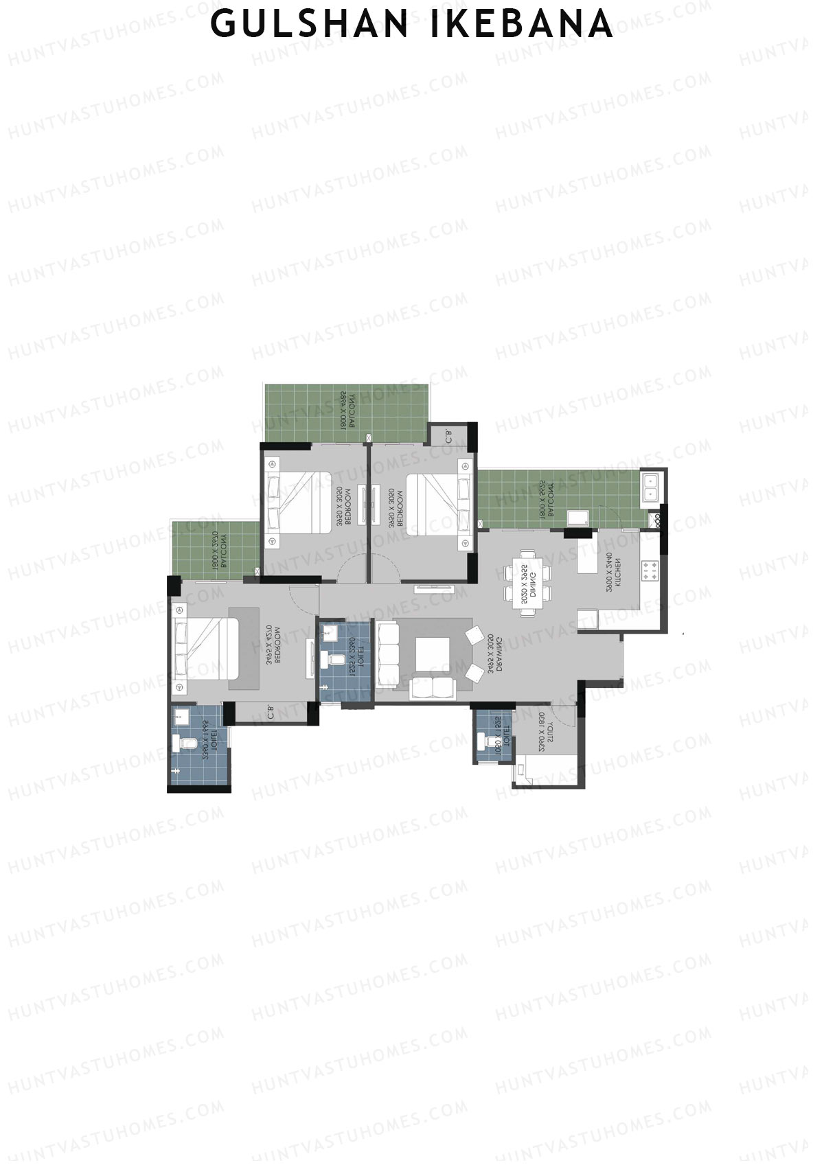 Gulshan Ikebana Tower M Unit 4 (Type C) Floor Plan