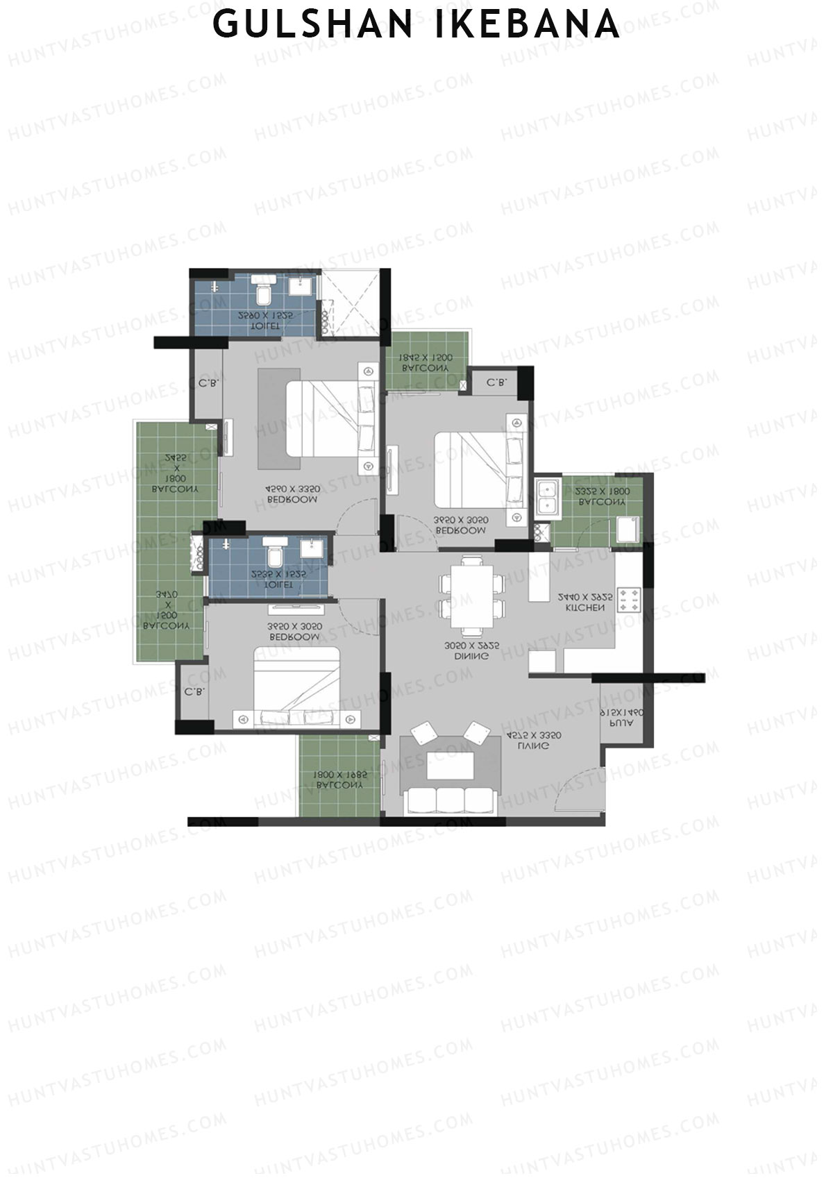 Gulshan Ikebana Tower O Unit 1 (Type B) Floor Plan