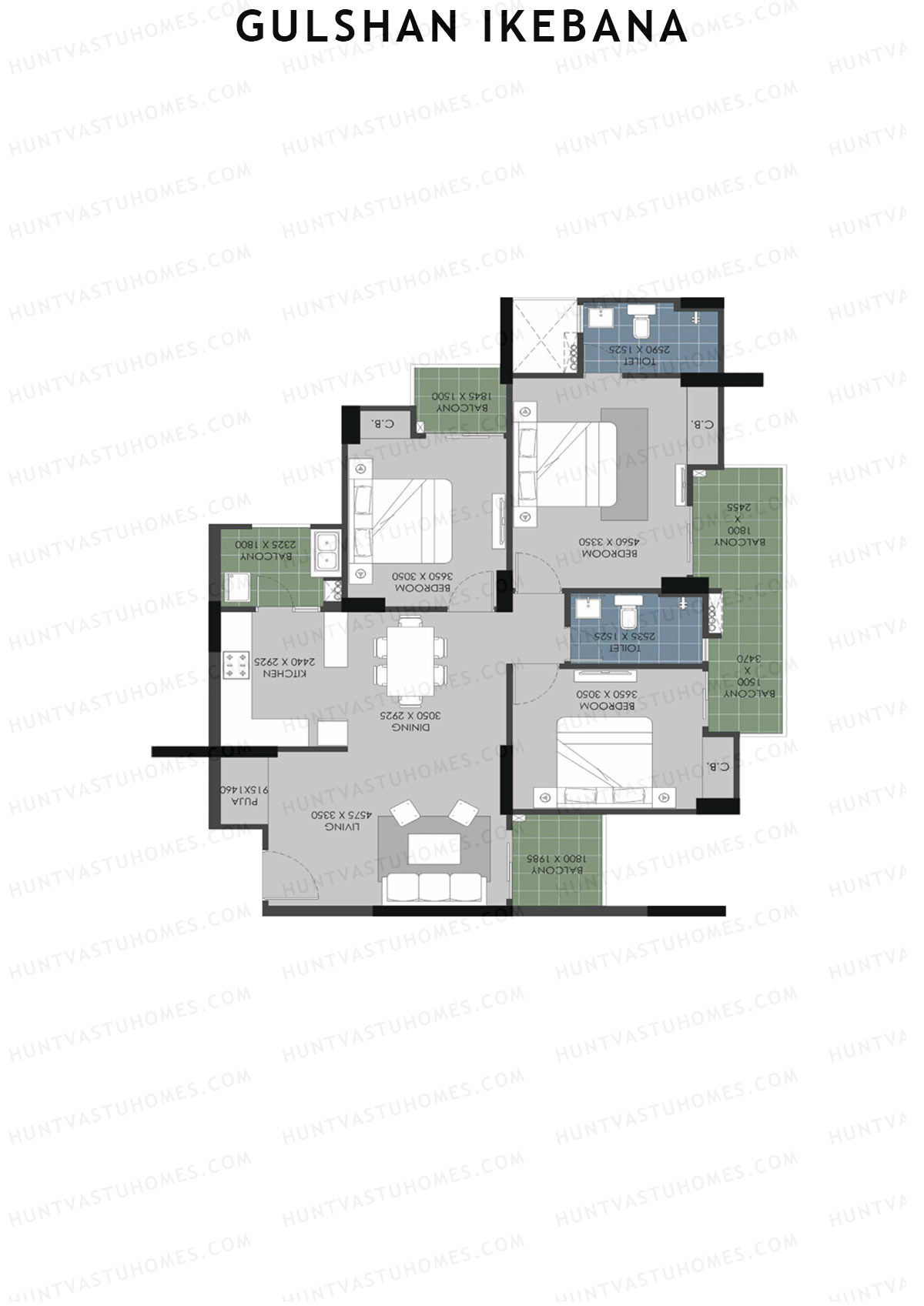 Gulshan Ikebana Tower O Unit 2 (Type B) Floor Plan