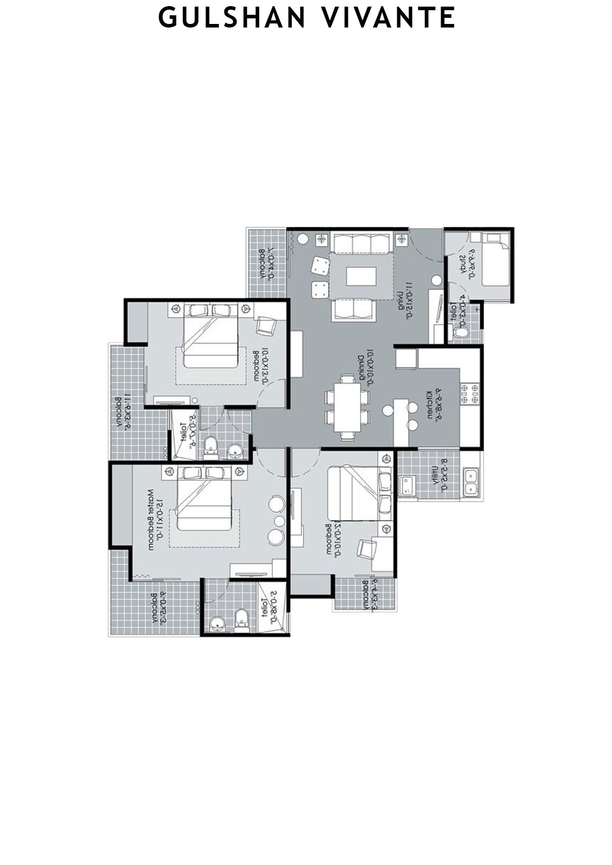 Gulshan Vivante Tower A Unit 2 (Type D) Floor Plan