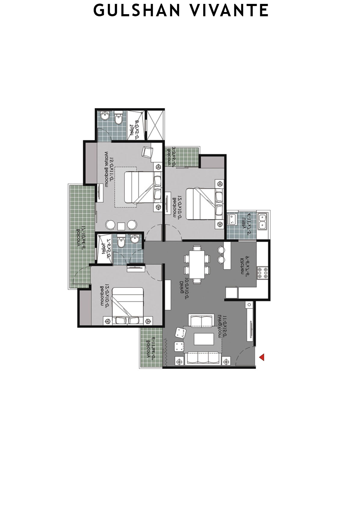 Gulshan Vivante Tower G Unit 6 (Type C) Floor Plan