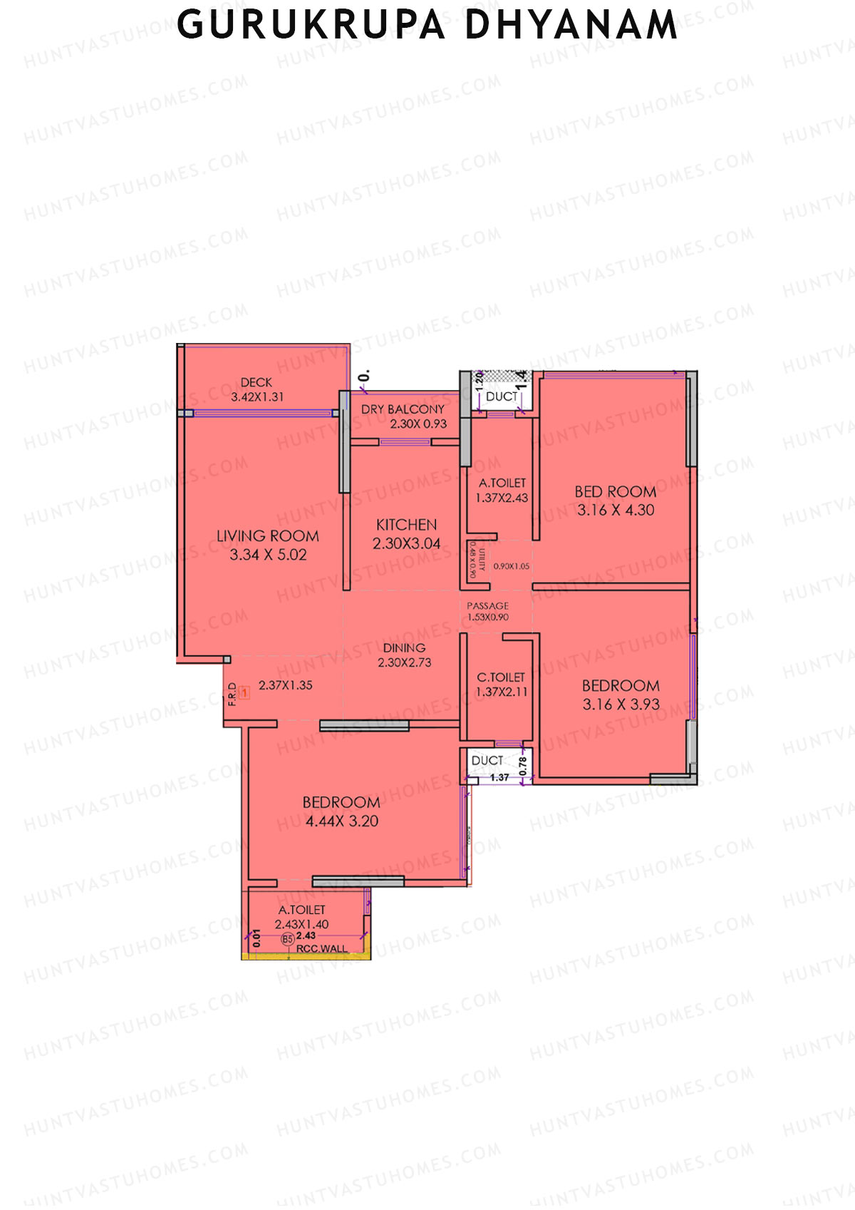 Gurukrupa Dhyanam Wing A Unit 1 Floor Plan