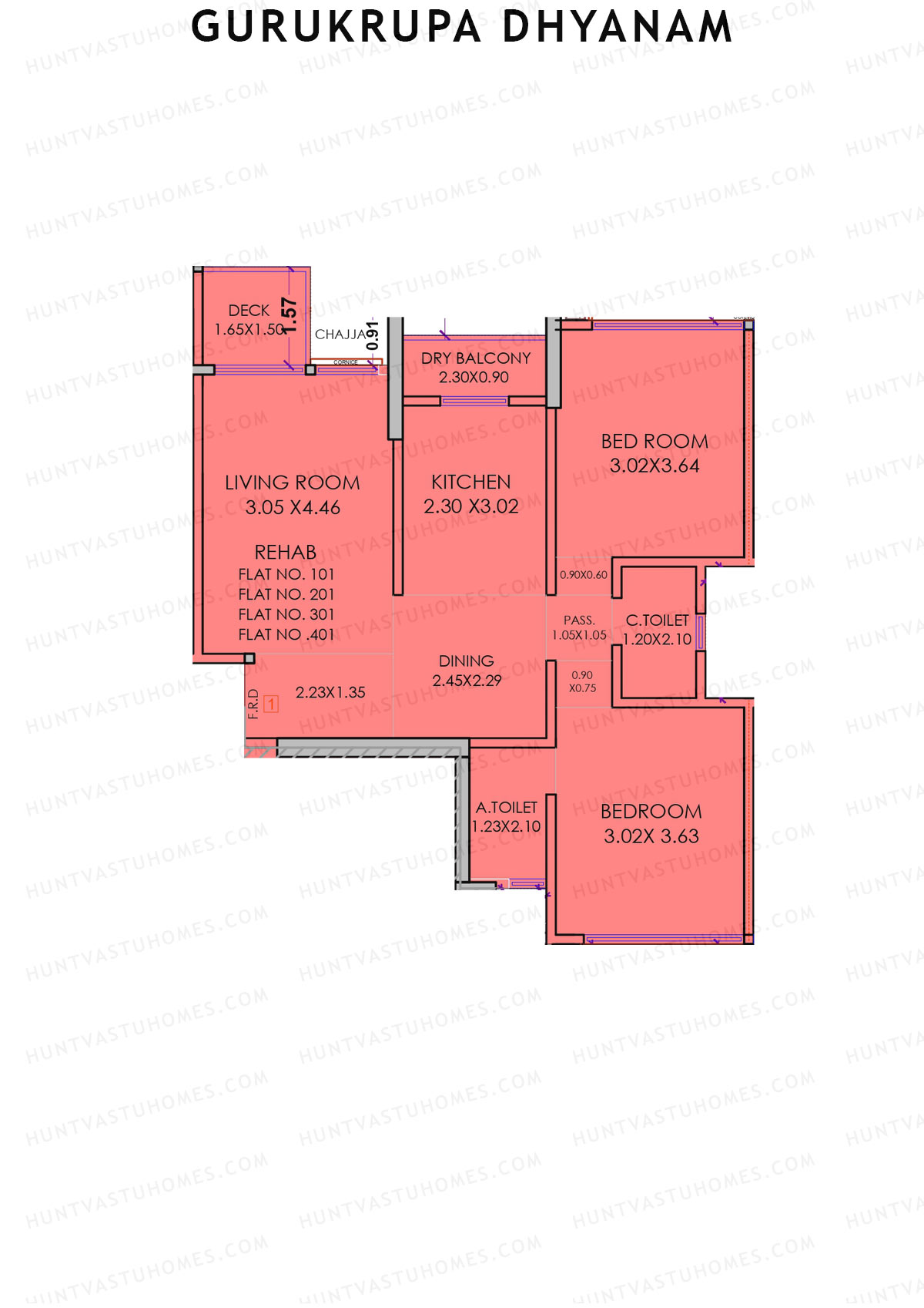 Gurukrupa Dhyanam Wing B Unit 1 Floor Plan
