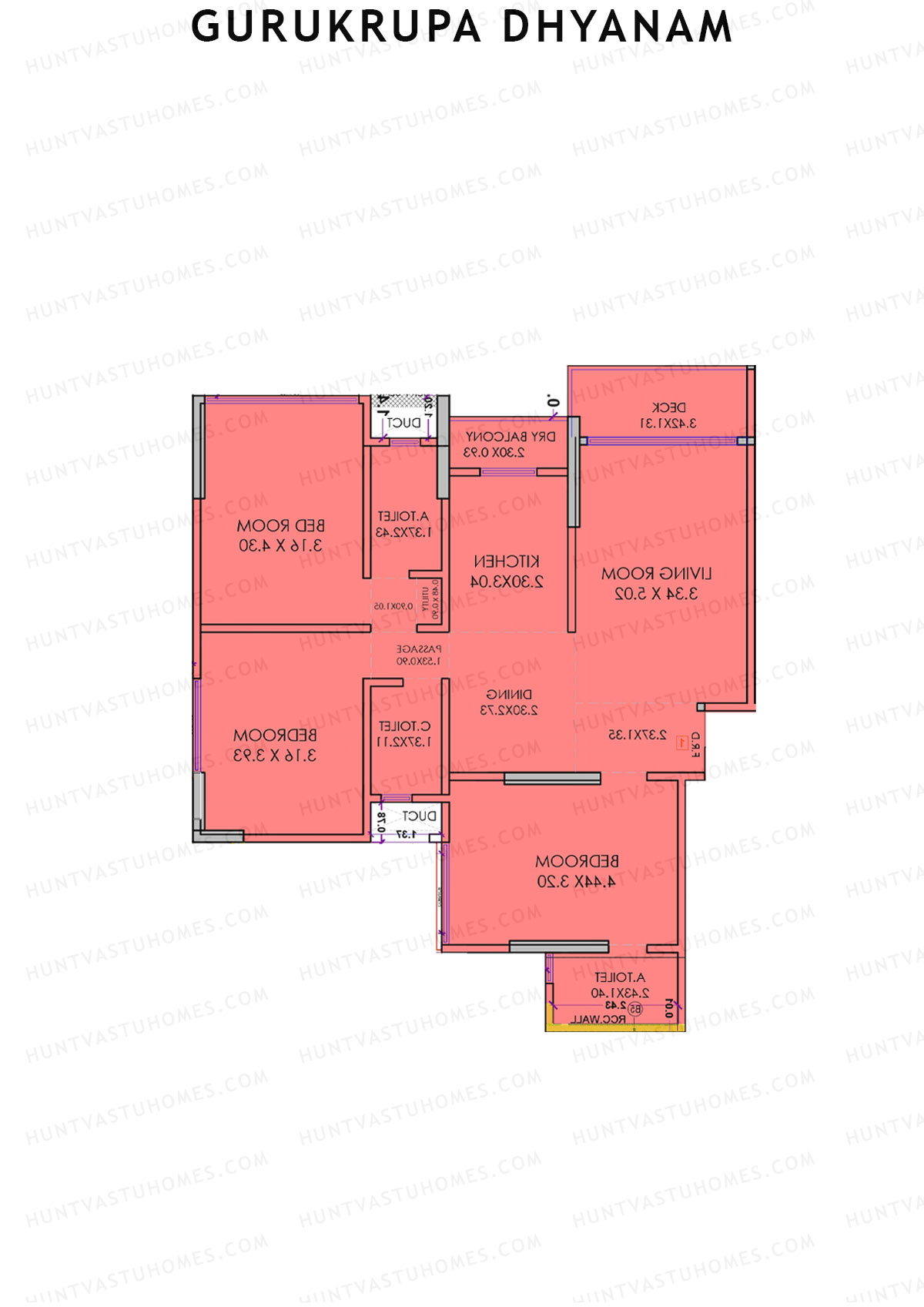 Gurukrupa Dhyanam Wing B Unit 2 Floor Plan