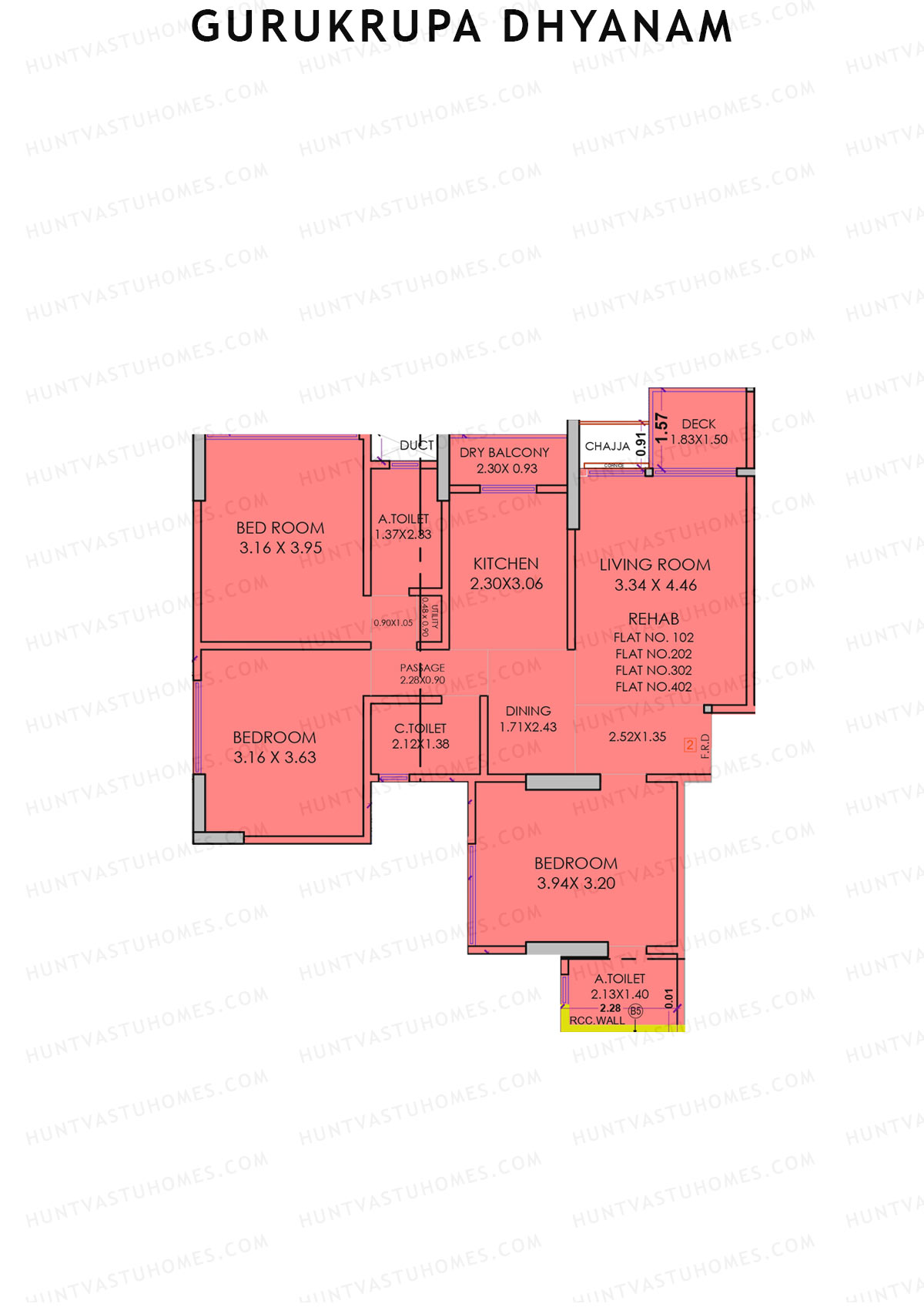 Gurukrupa Dhyanam Wing B Unit 2 Floor Plan