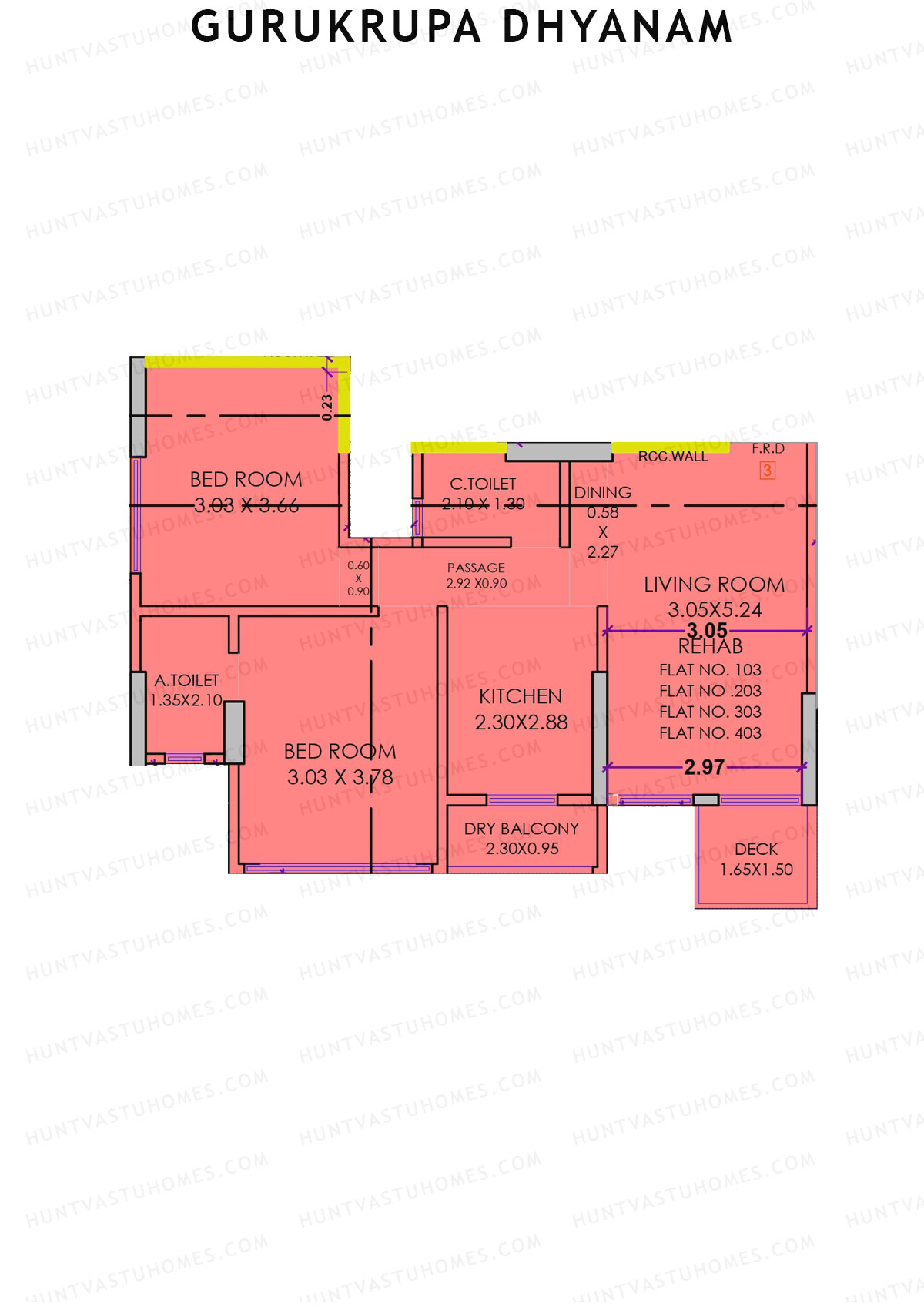 Gurukrupa Dhyanam Wing B Unit 3 Floor Plan
