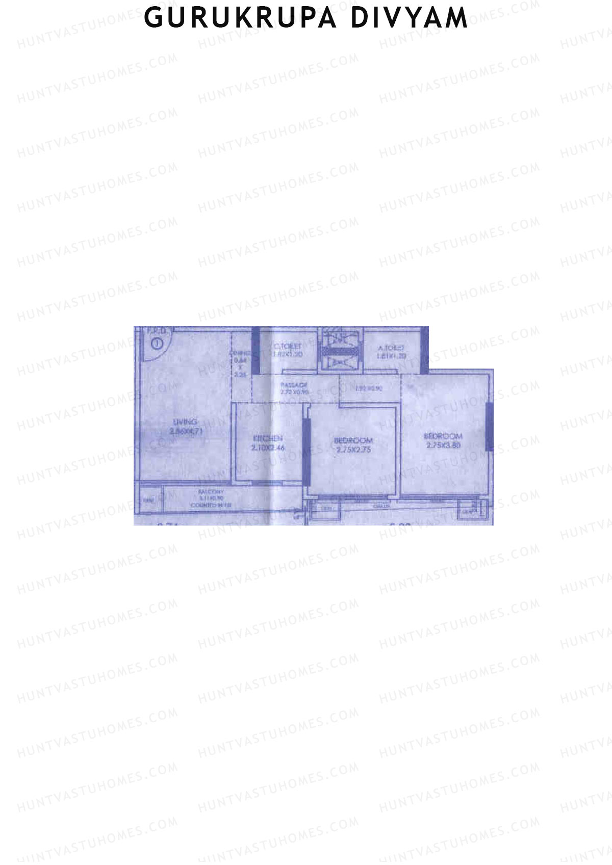 Gurukrupa Divyam Tower 1 Unit 1 Floor Plan