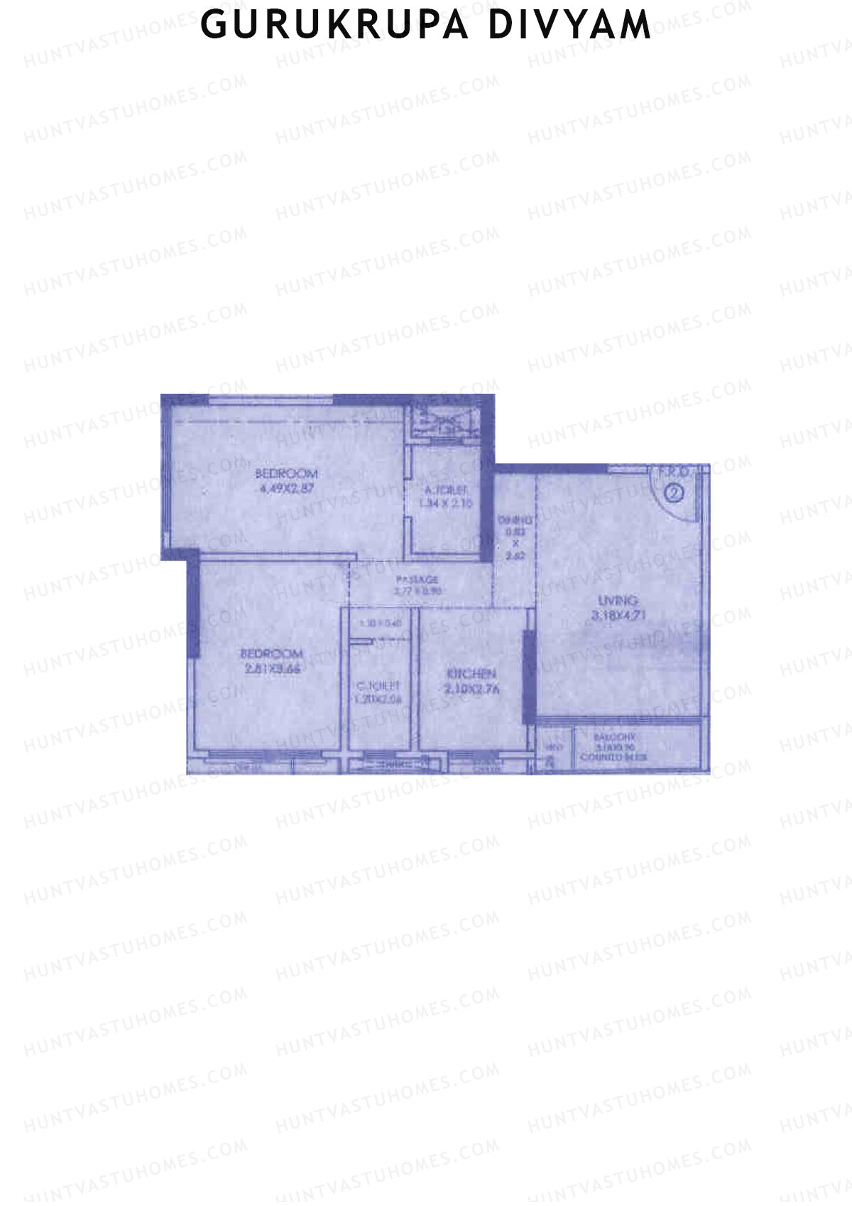 Gurukrupa Divyam Tower 1 Unit 2 Floor Plan