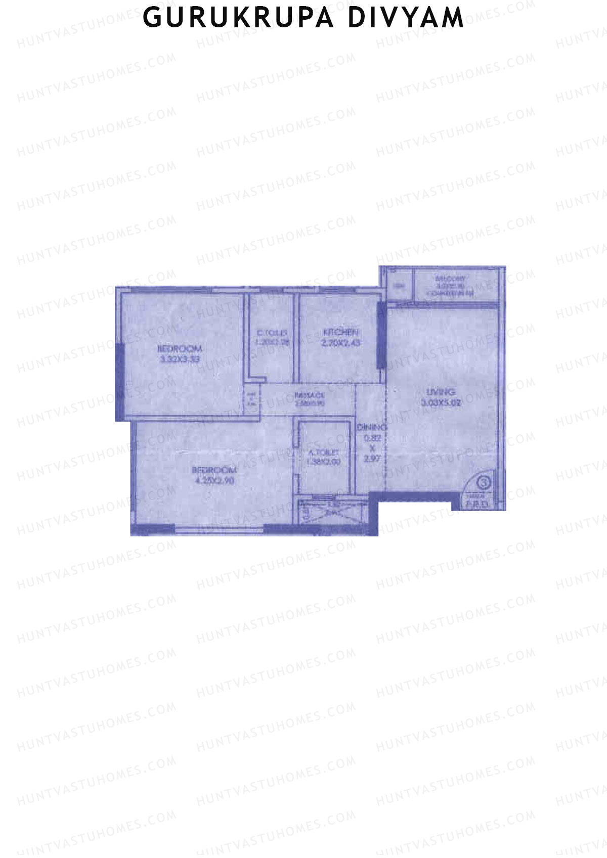 Gurukrupa Divyam Tower 1 Unit 3 Floor Plan