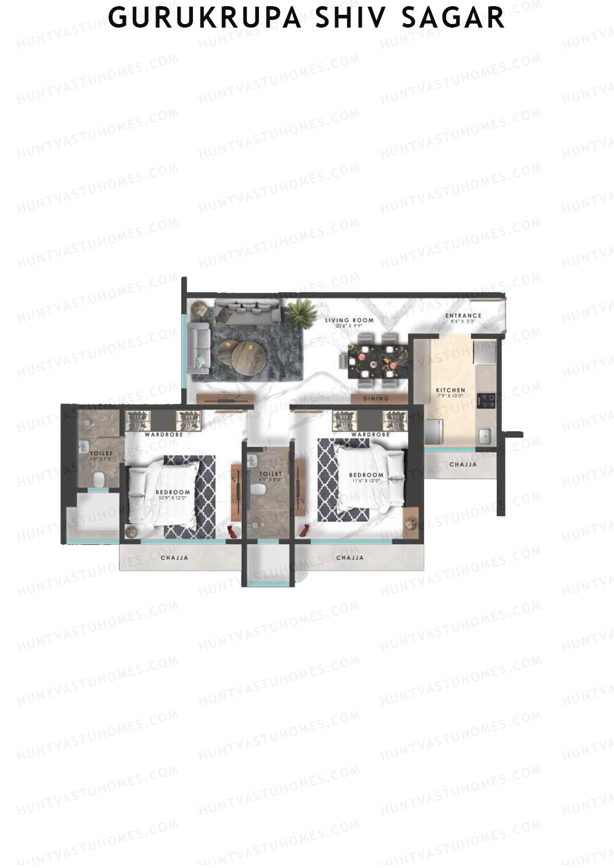 Gurukrupa Shiv Sagar Block A Unit 2 Floor Plan