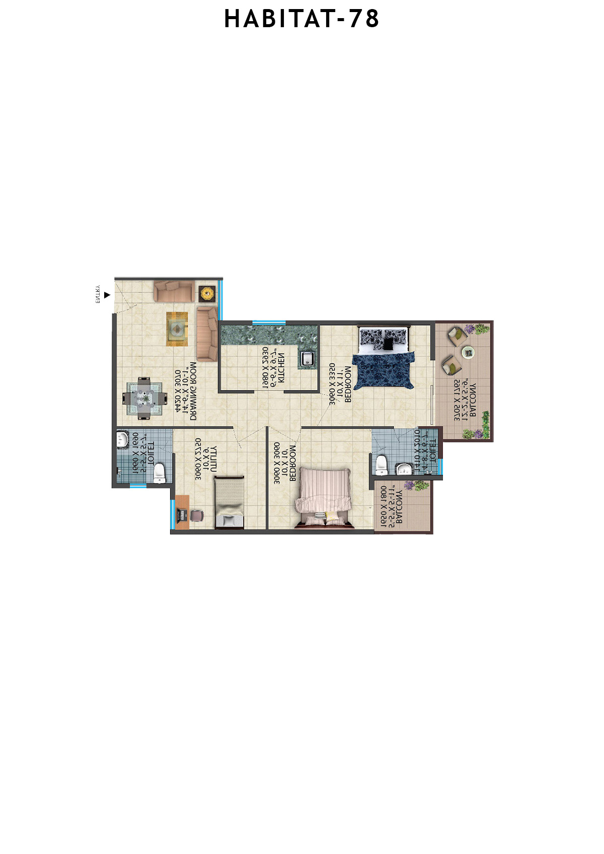 Habitat 78 Tower A1 Unit 6 Floor Plan