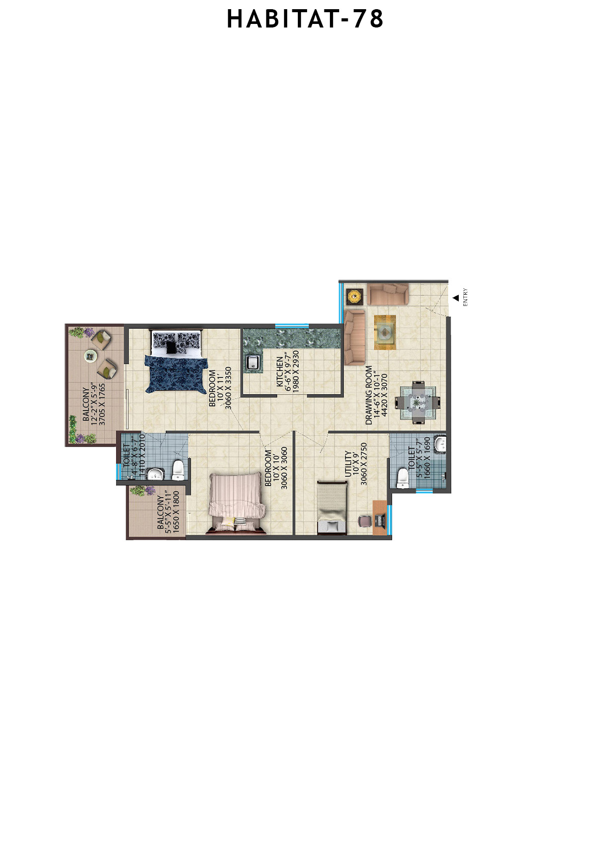 Habitat 78 Tower A1 Unit 7 Floor Plan