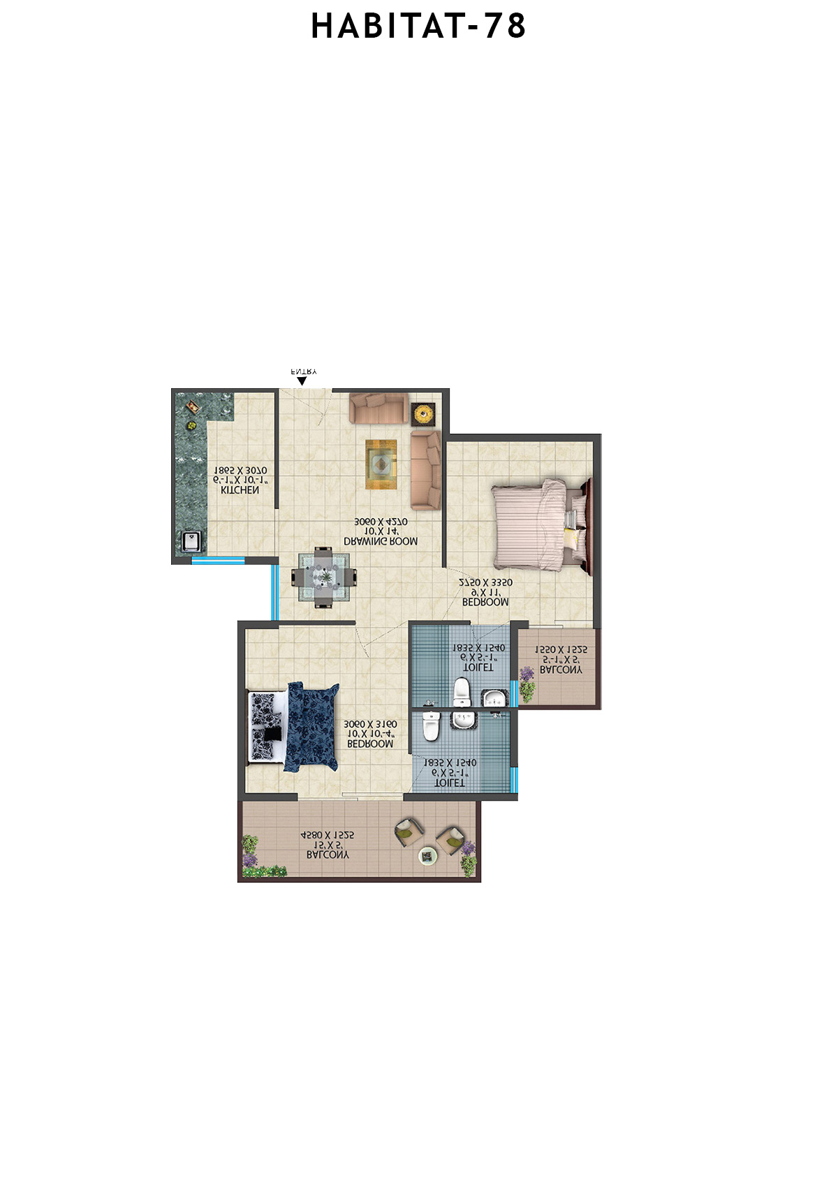 Habitat 78 Tower A3 Unit 1 Floor Plan