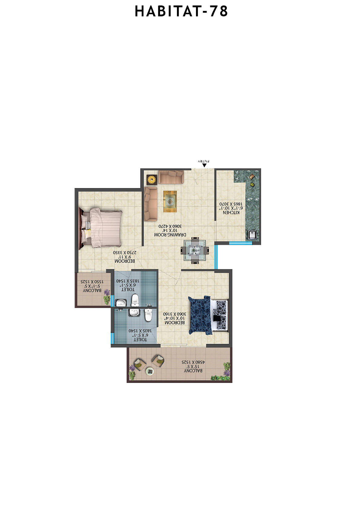 Habitat 78 Tower A3 Unit 8 Floor Plan