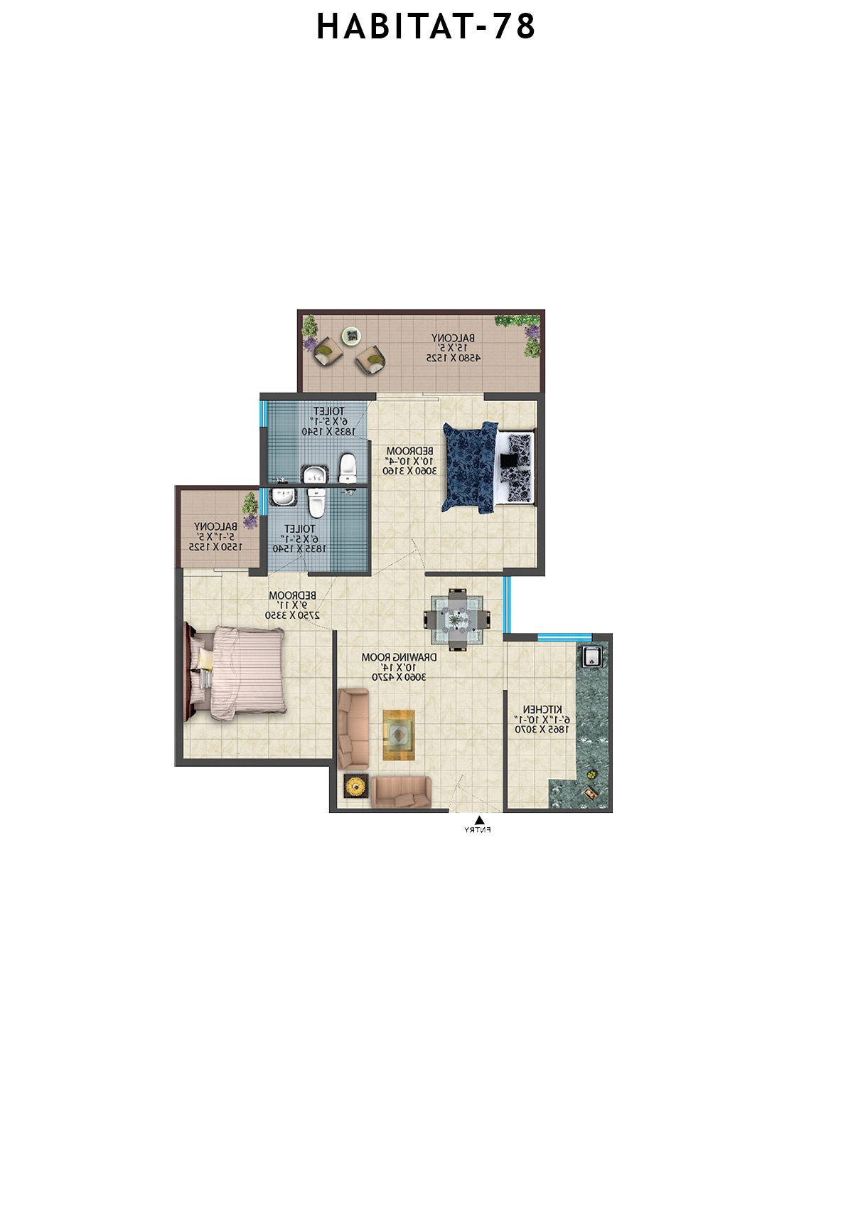Habitat 78 Tower A7 Unit 1 Floor Plan