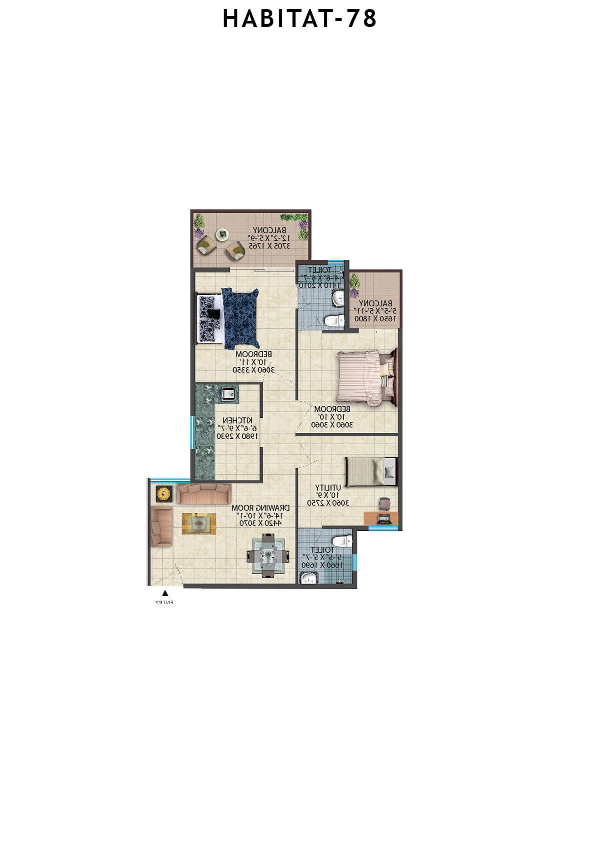 Habitat 78 Tower A7 Unit 2 Floor Plan