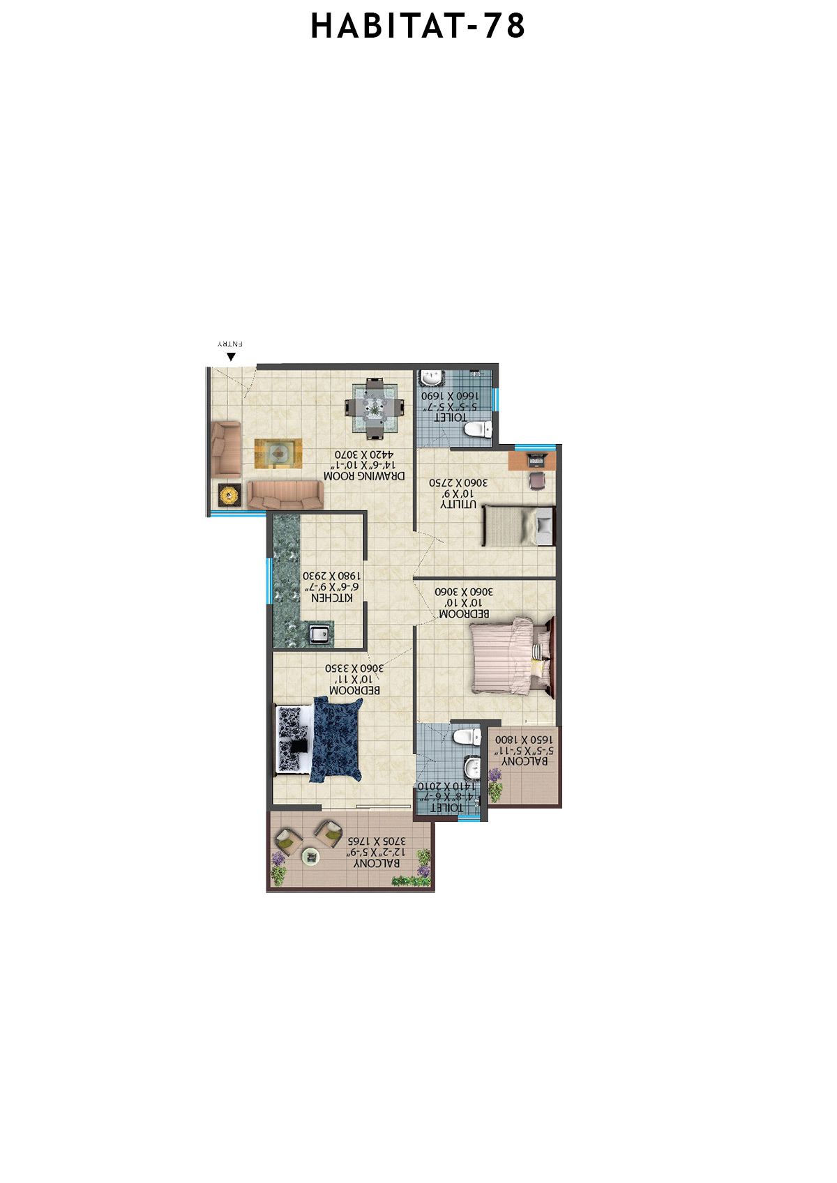 Habitat 78 Tower A7 Unit 3 Floor Plan