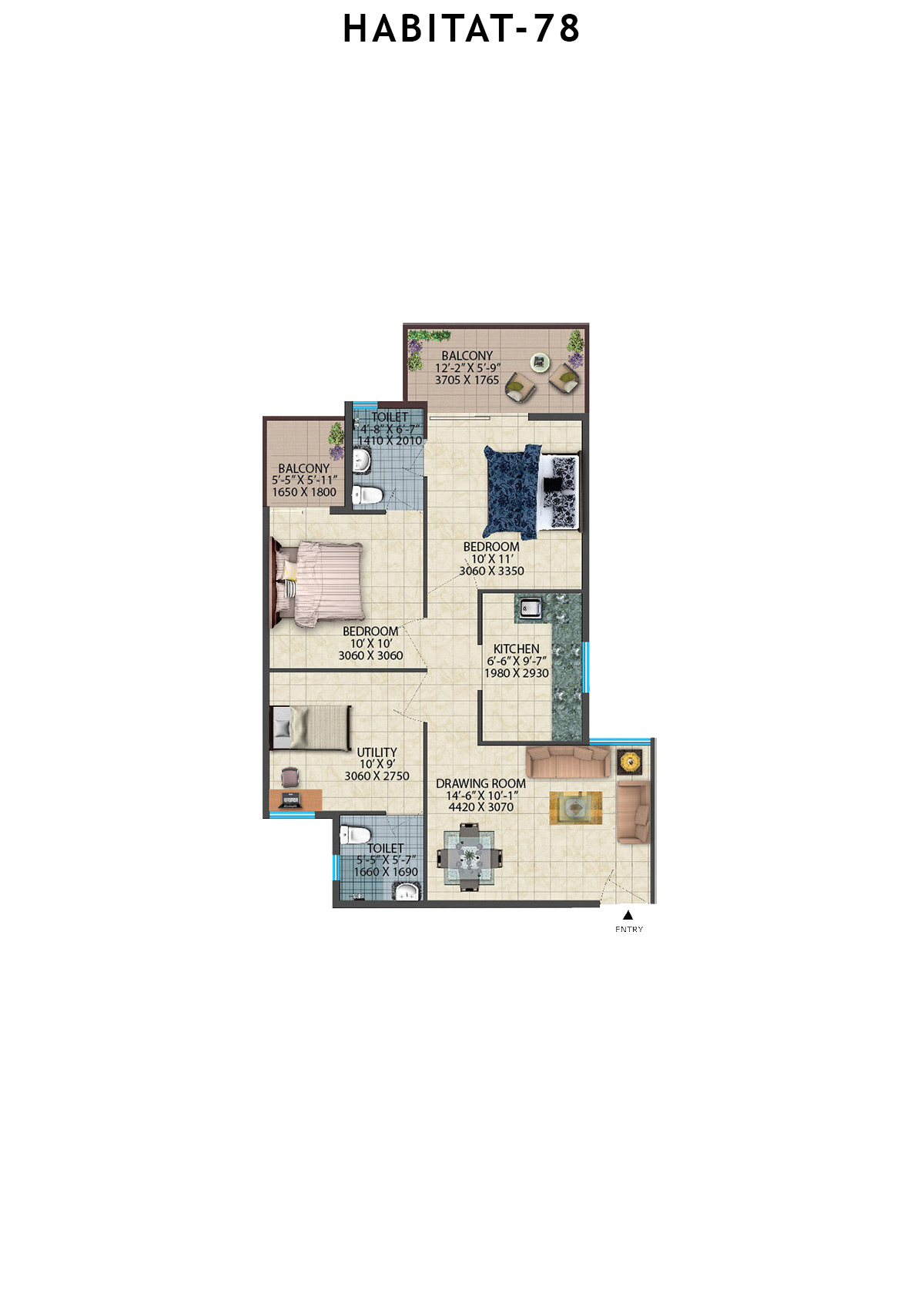 Habitat 78 Tower A7 Unit 7 Floor Plan