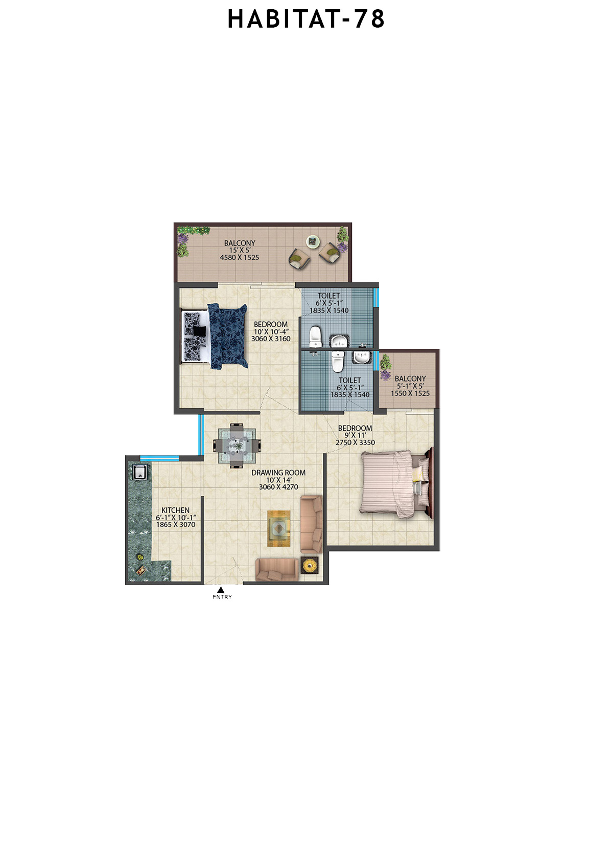 Habitat 78 Tower A7 Unit 8 Floor Plan