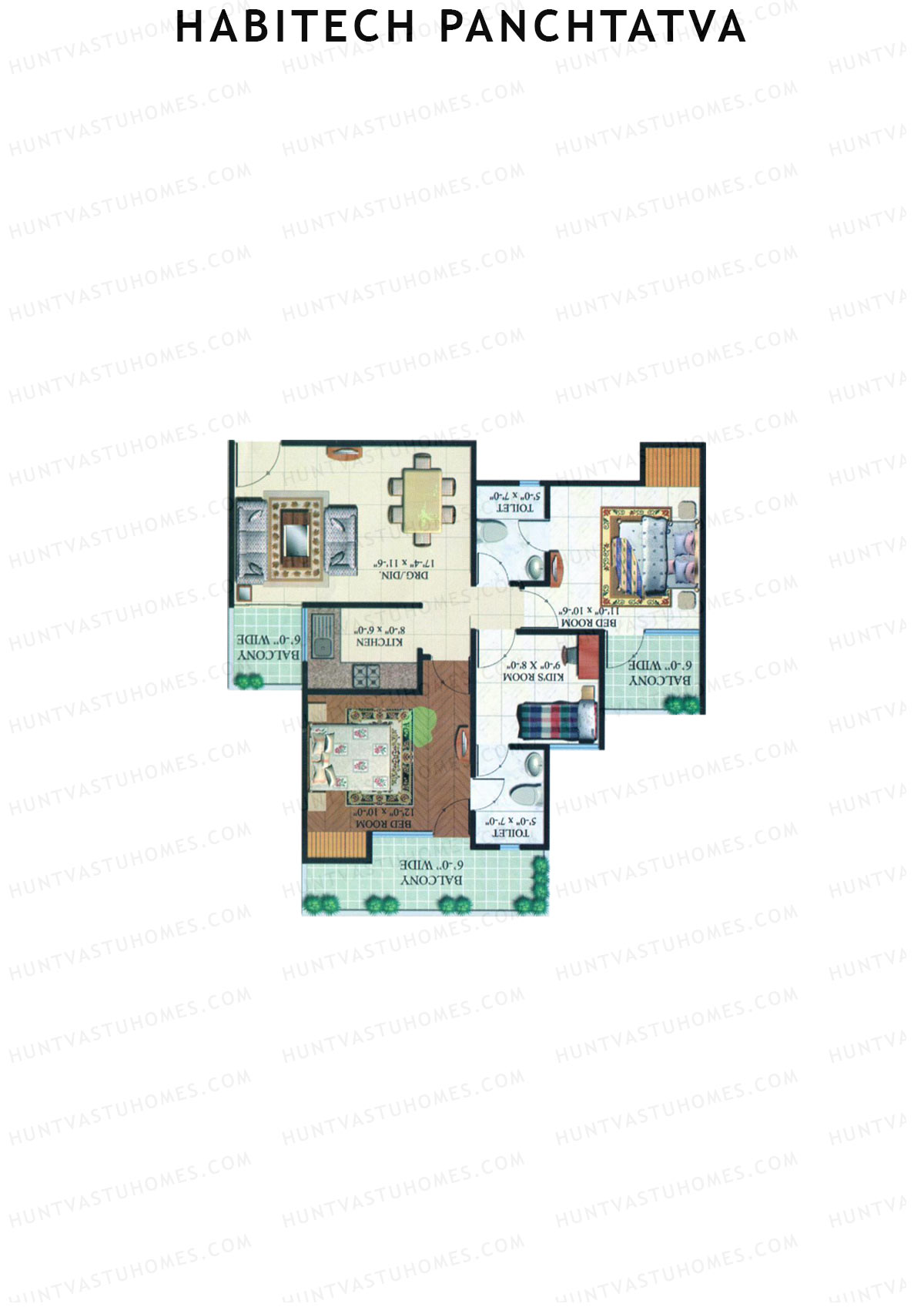 Habitech Panchtatva Tower A10 Unit 6 Floor Plan