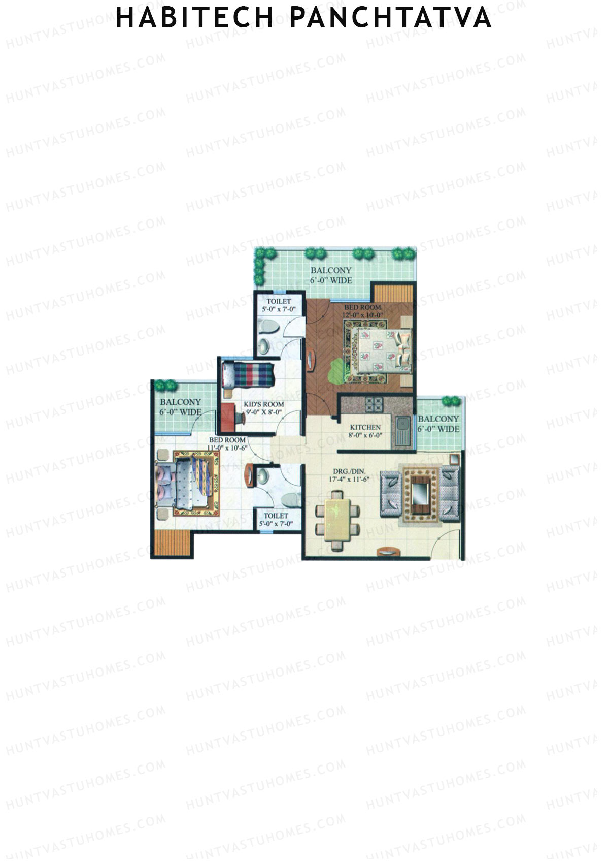Habitech Panchtatva Tower A10 Unit 8 Floor Plan