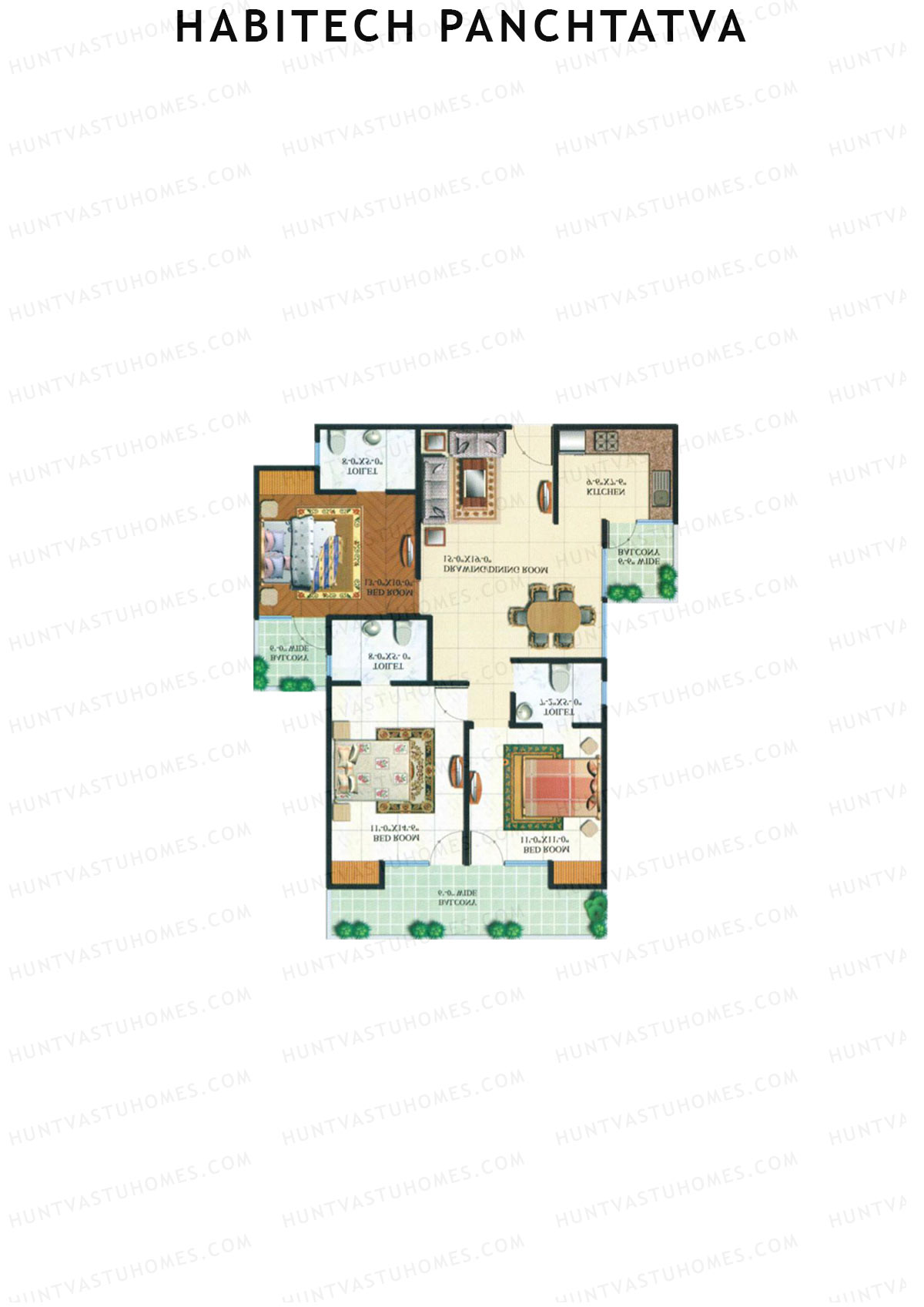 Habitech Panchtatva Tower A7 Unit 4 (Type B) Floor Plan