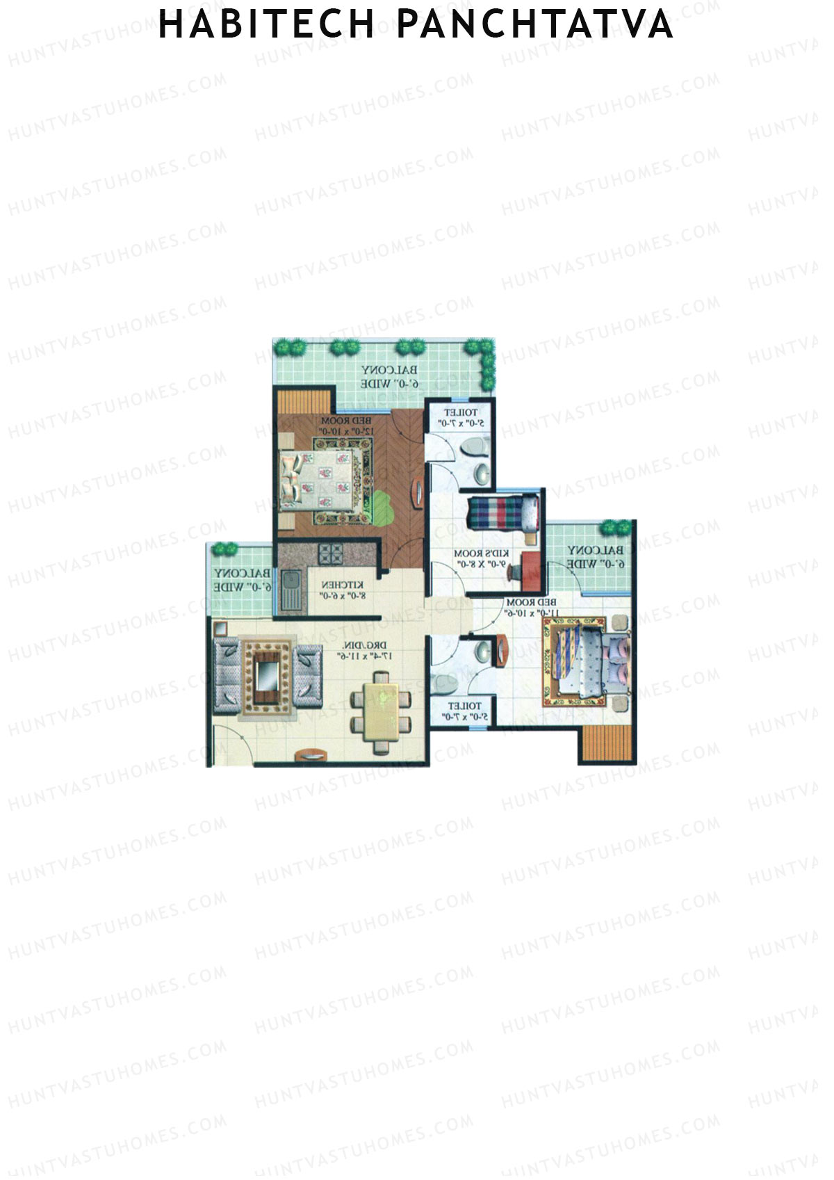 Habitech Panchtatva Tower A8 Unit 2 Floor Plan