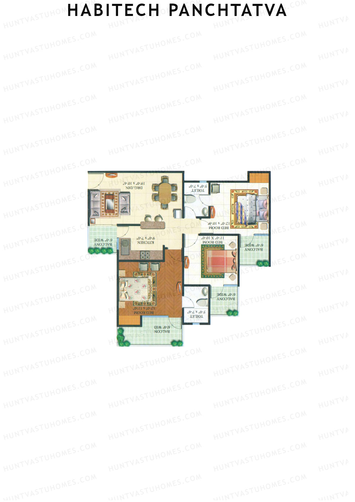 Habitech Panchtatva Tower A8 Unit 5 Floor Plan