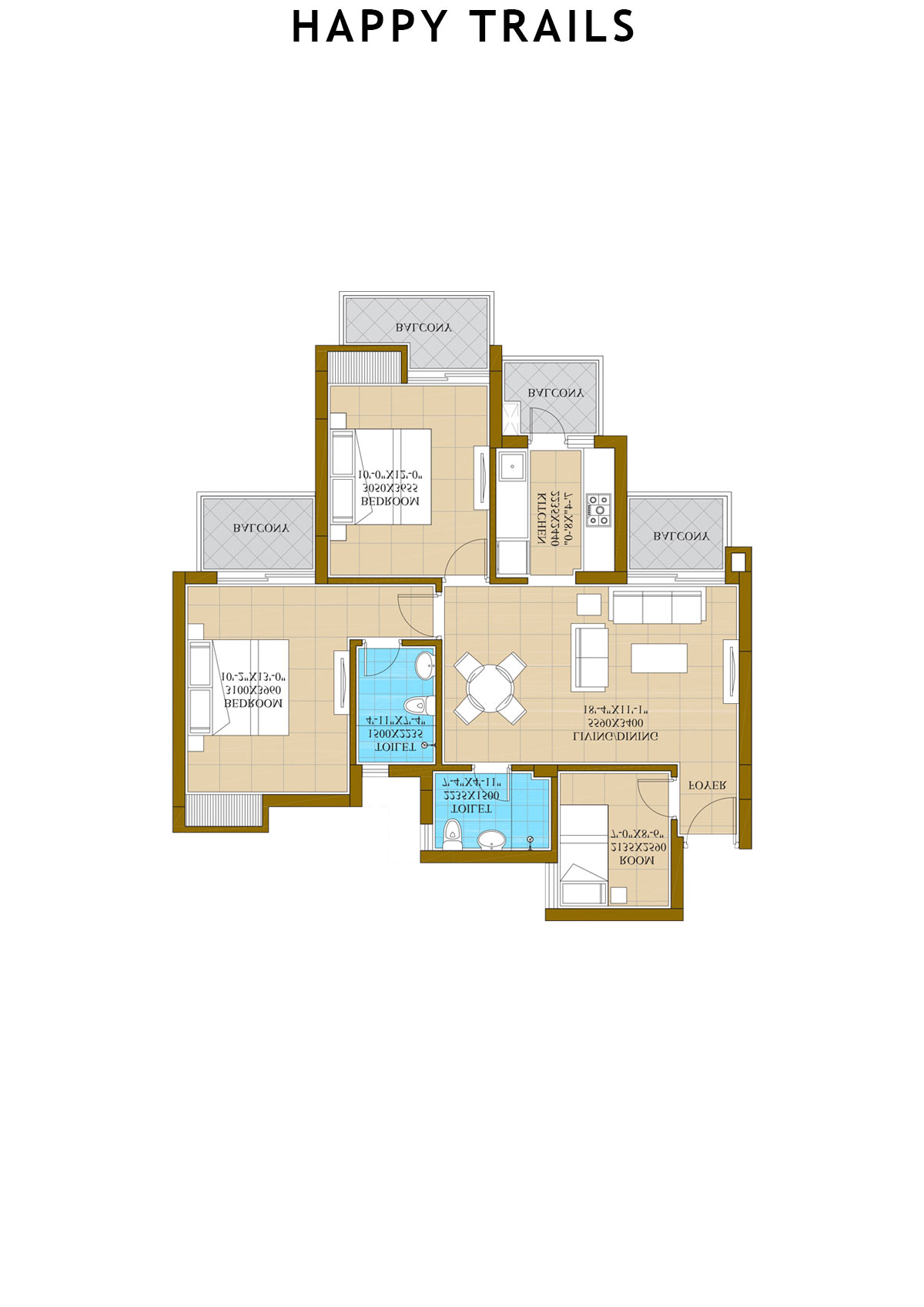 Happy Trails Tower 11 Unit 3 (Type C) Floor Plan