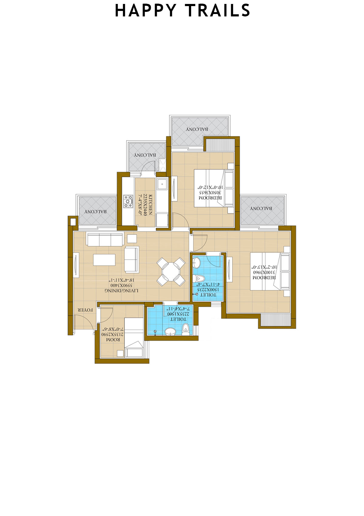 Happy Trails Tower 11 Unit 6 (Type C) Floor Plan
