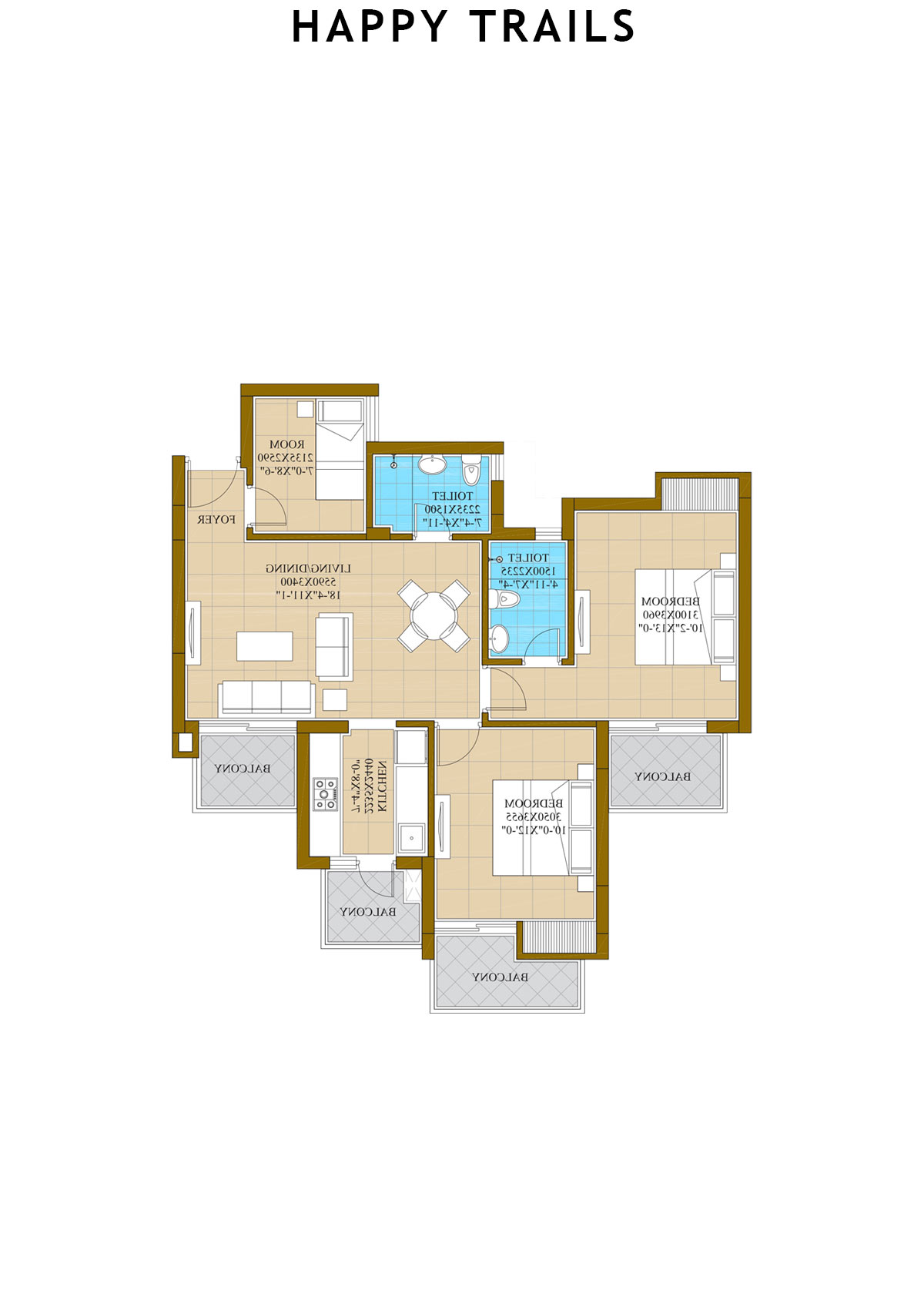 Happy Trails Tower 11 Unit 8 (Type C) Floor Plan