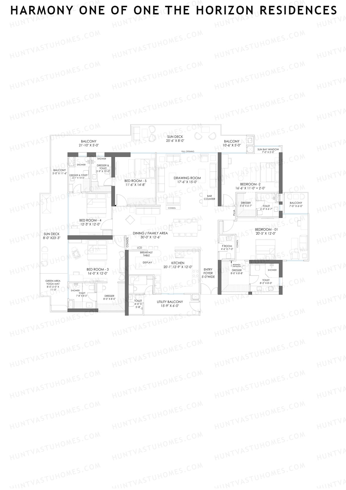 Harmony One Of One The Horizon Residences, Horizon, Unit 1, 5BHK, Super Area 5100   sq ft 