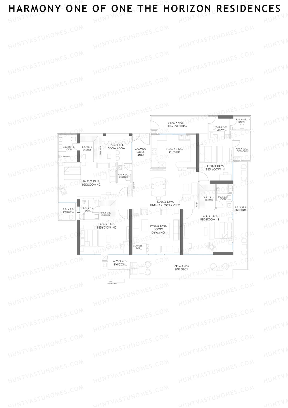 Harmony One Of One The Horizon Residences, Horizon, Unit 5, 4BHK, Super Area 4465   sq ft 
