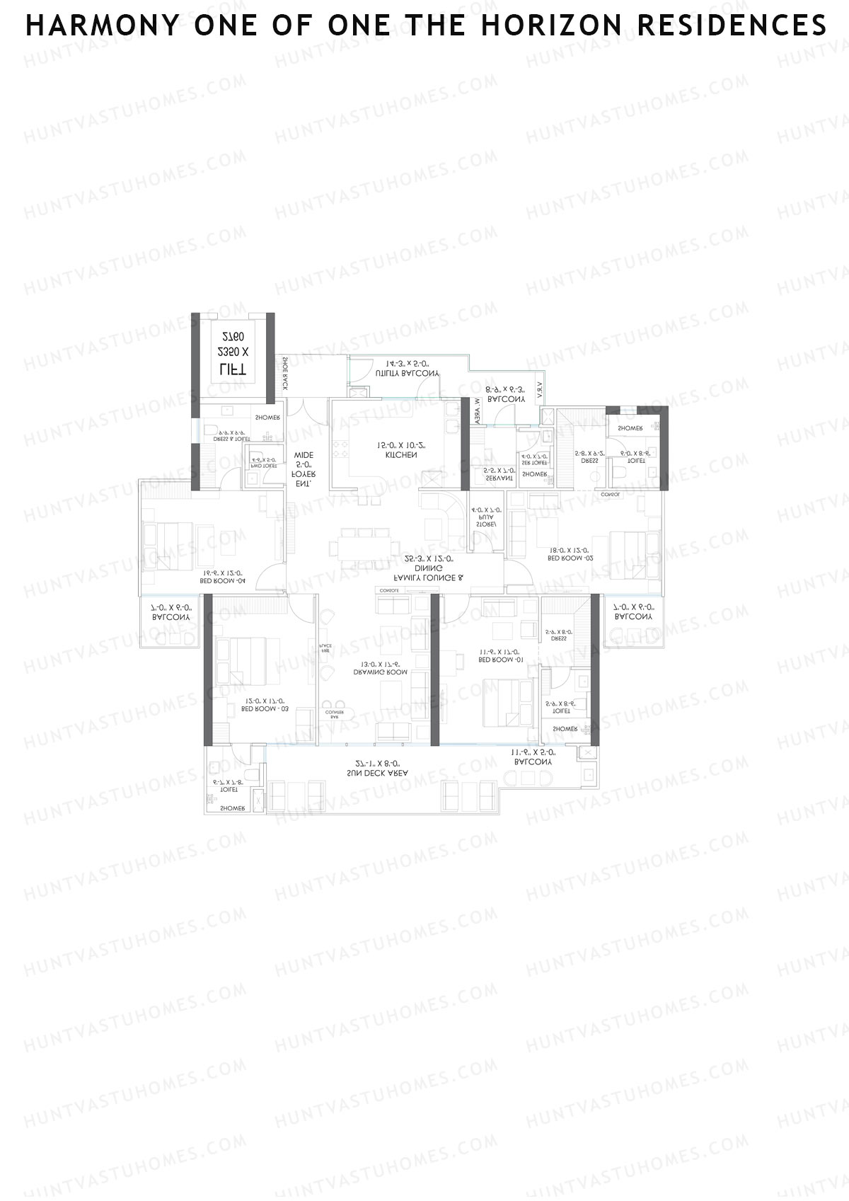 Harmony One Of One The Horizon Residences, Horizon, Unit 7, 4BHK, Super Area 3900   sq ft 